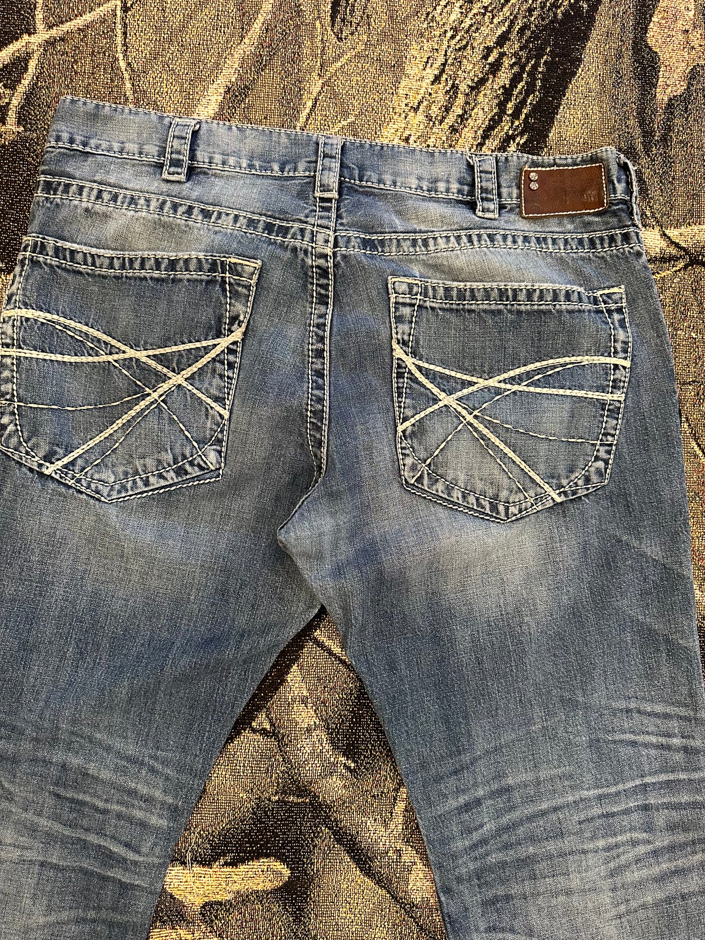 Y2k Silver Baggy flared denim jeans