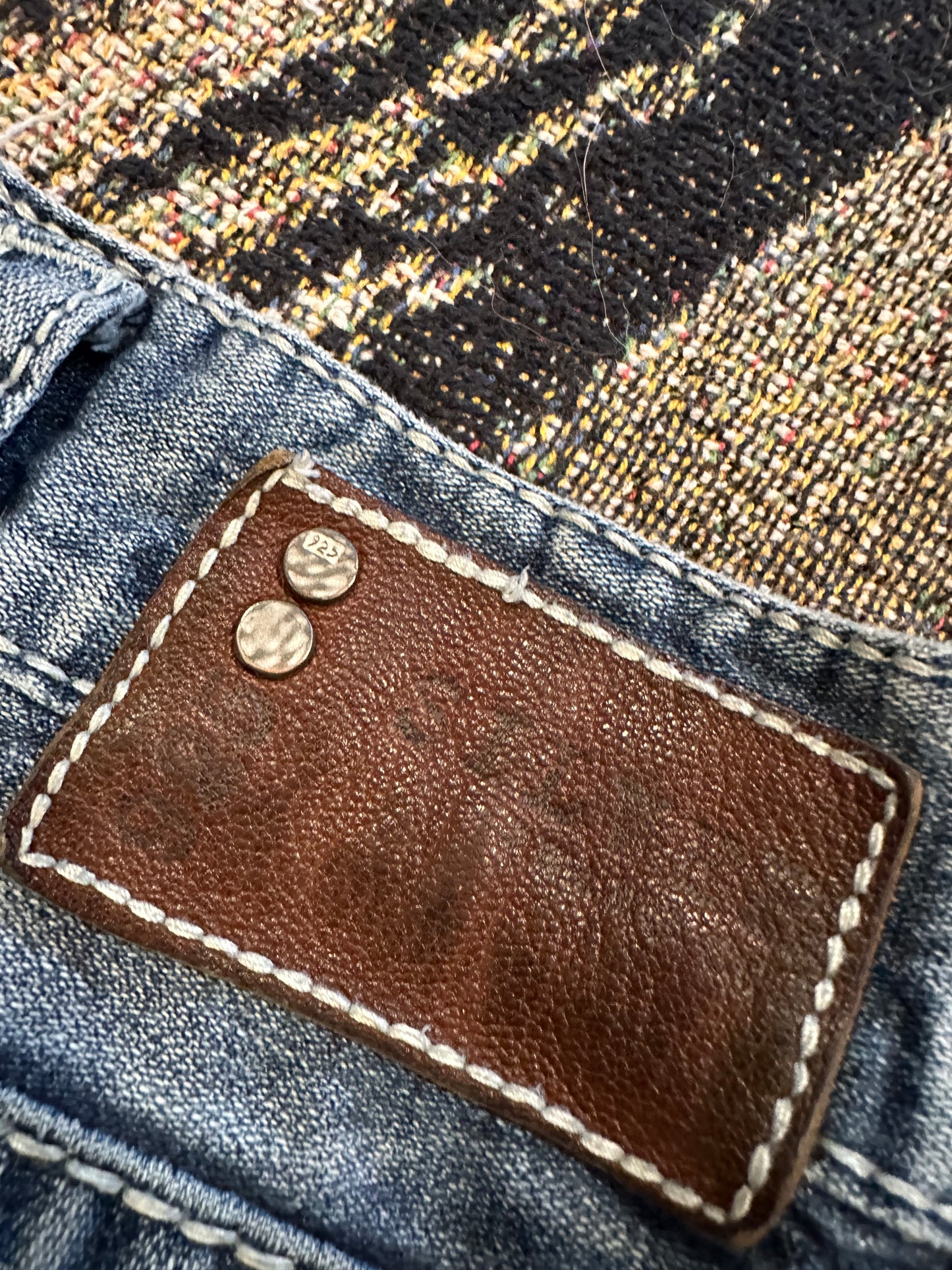 Y2k Silver Baggy flared denim jeans