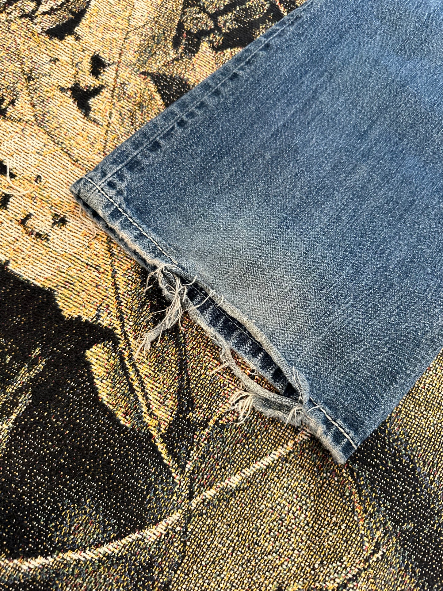 Y2k Silver Baggy flared denim jeans