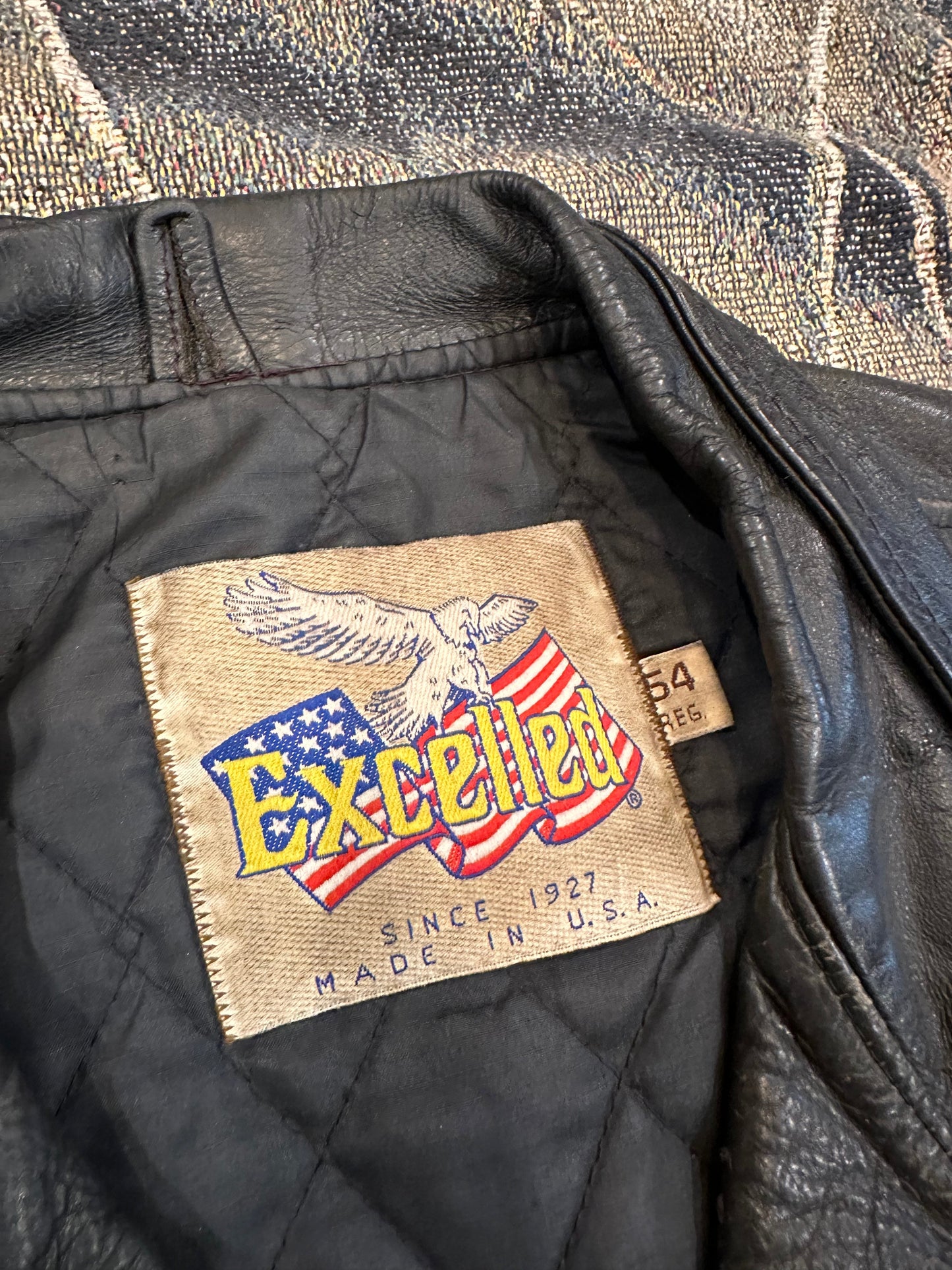 (L) Vintage excelled leather biker jacket