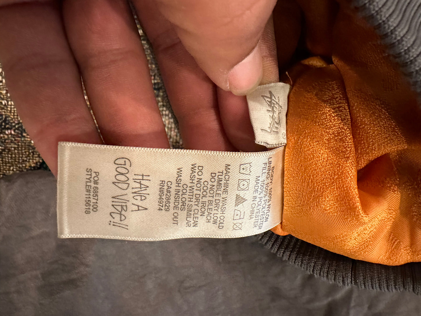 (M) Stussy dyed nylon bomber jacket