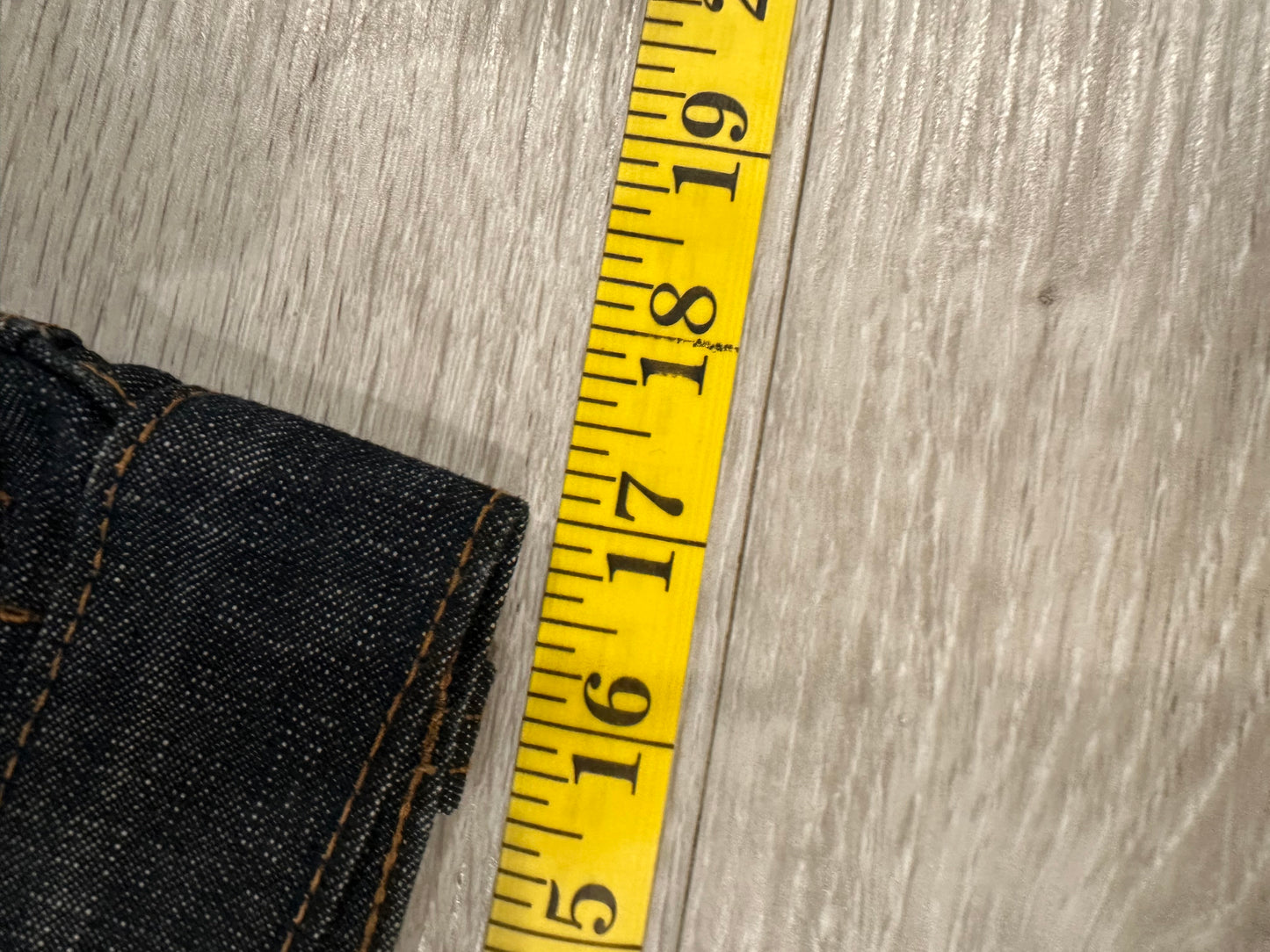 Raw denim jeans