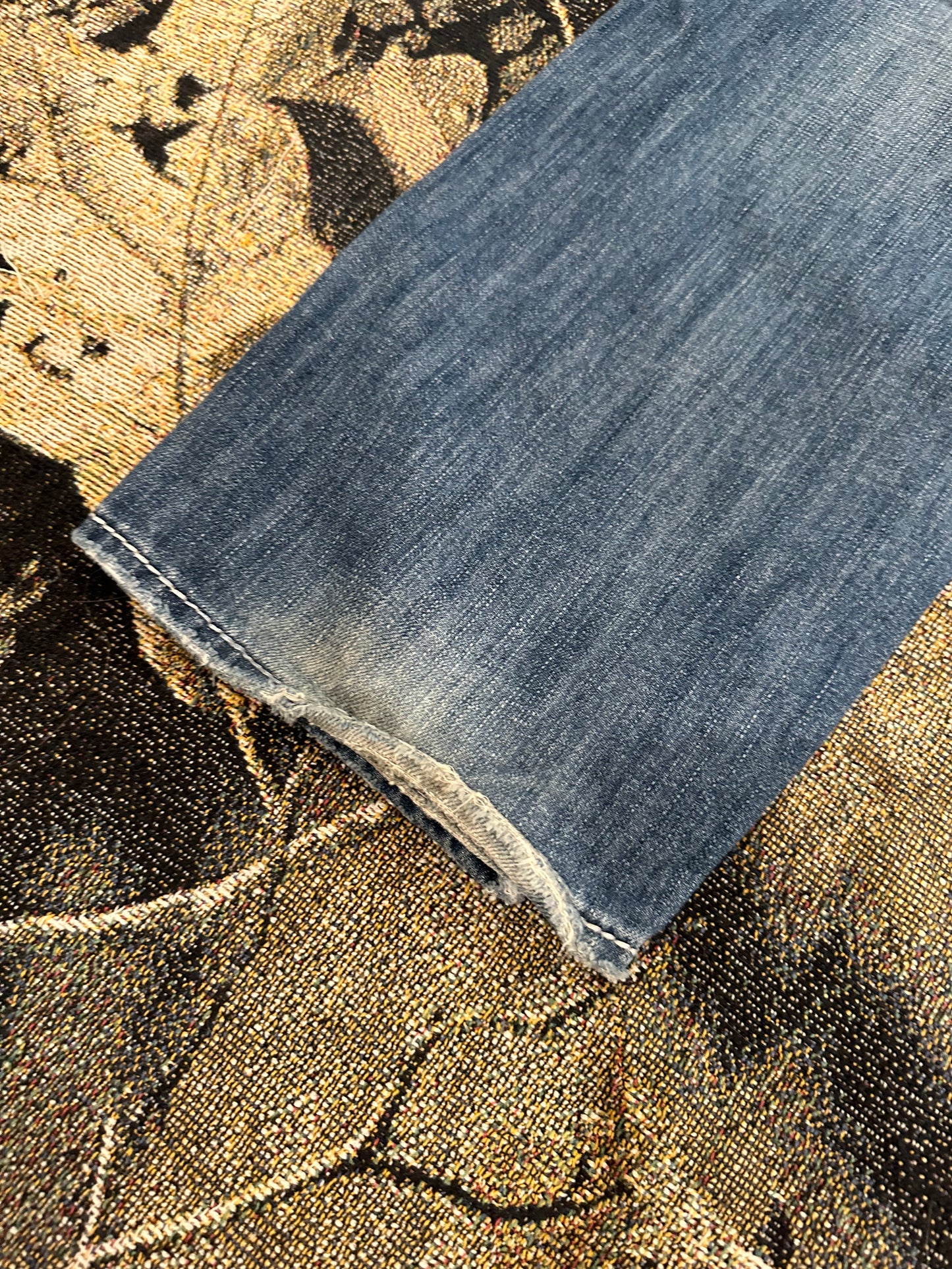 Y2k silver denim jeans