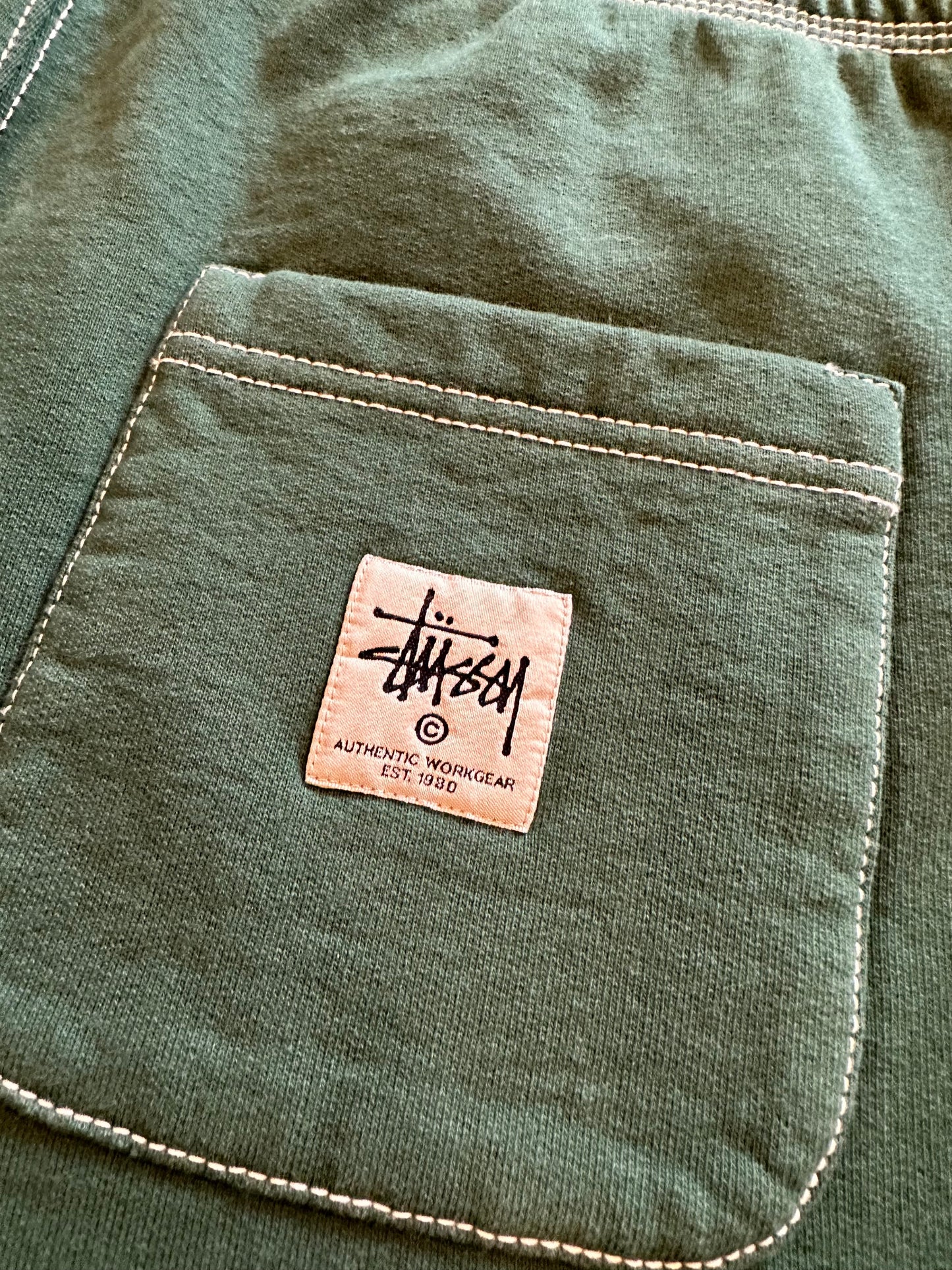 Stussy contrast stitch label pants