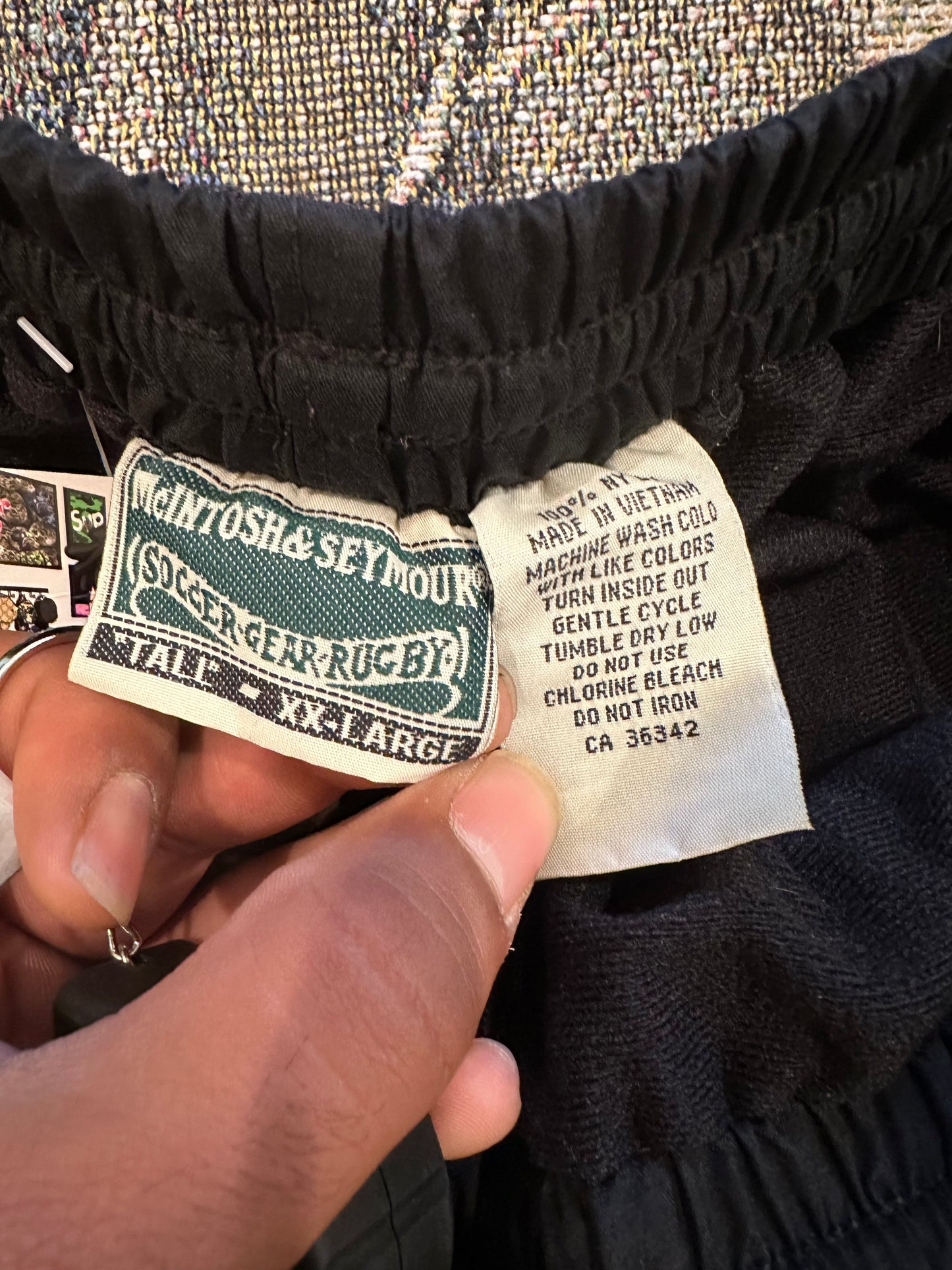 Baggy black nylon pants