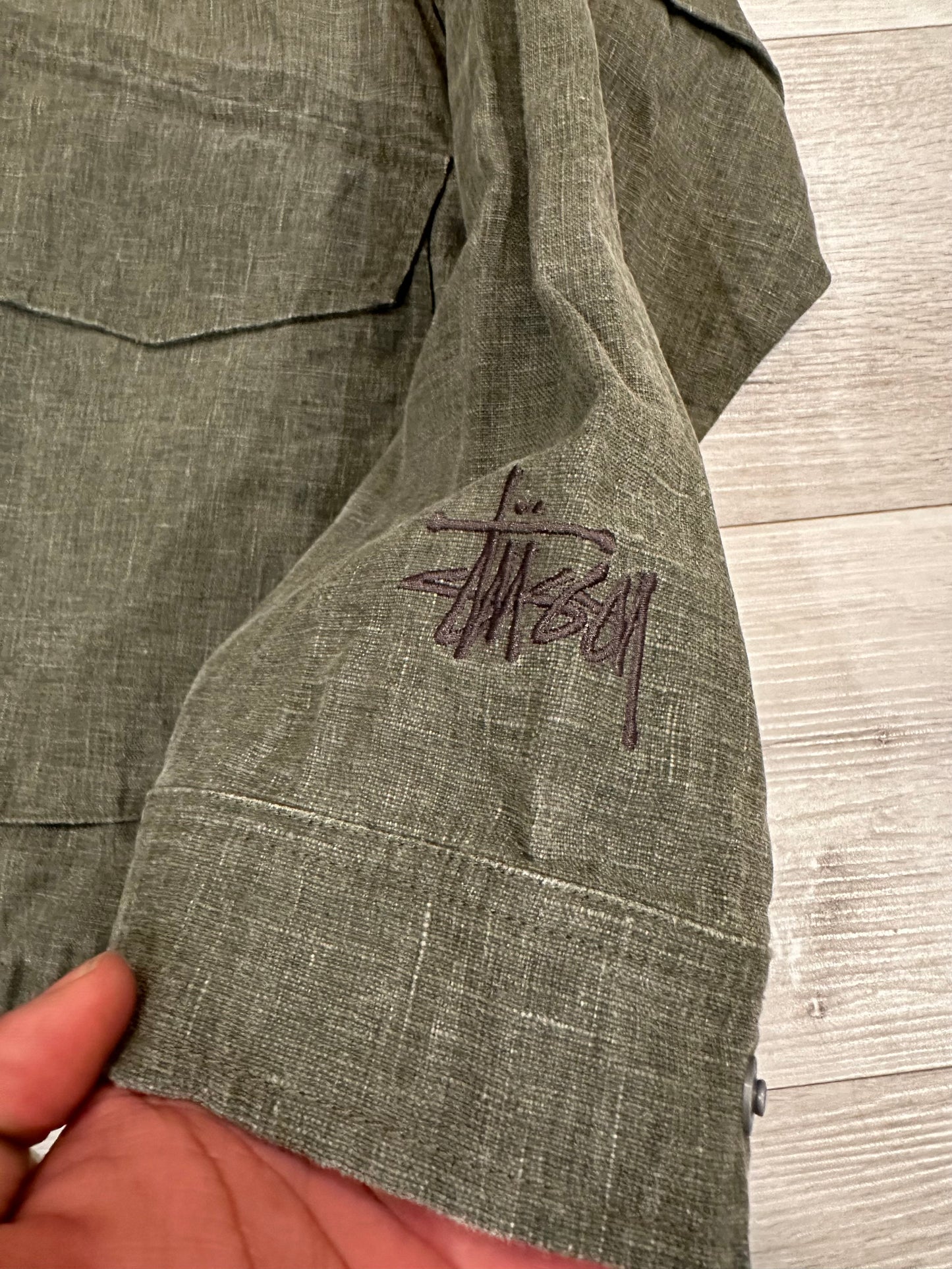 Stussy SHORT PARKA WAXED LINEN