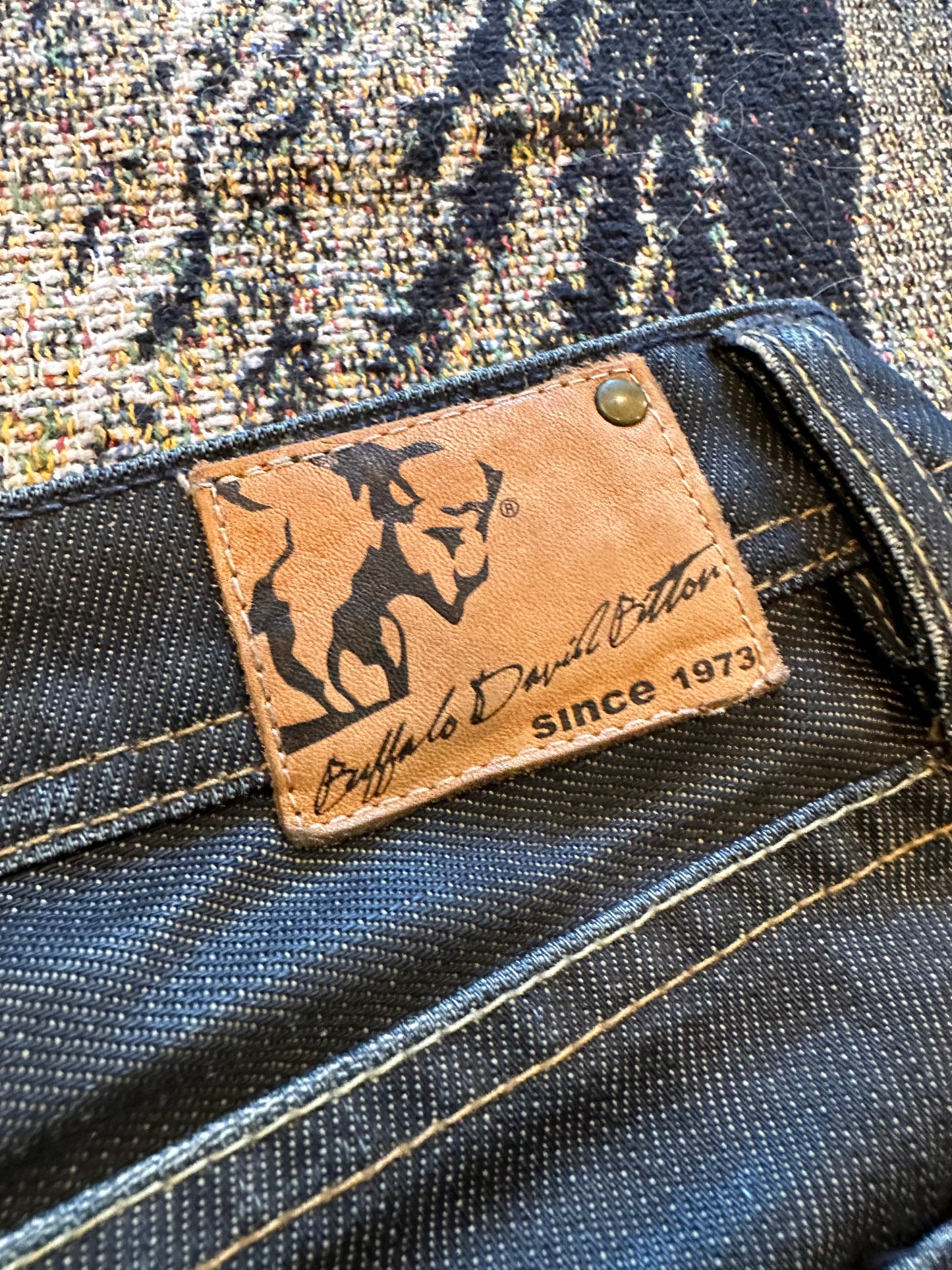 Y2k waxed Buffalo denim jeans