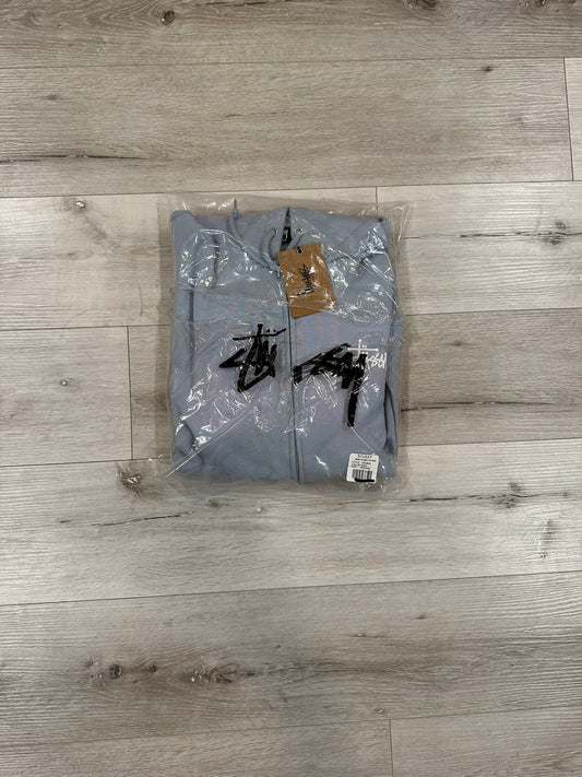 Stussy basic zip hoodie (steel)