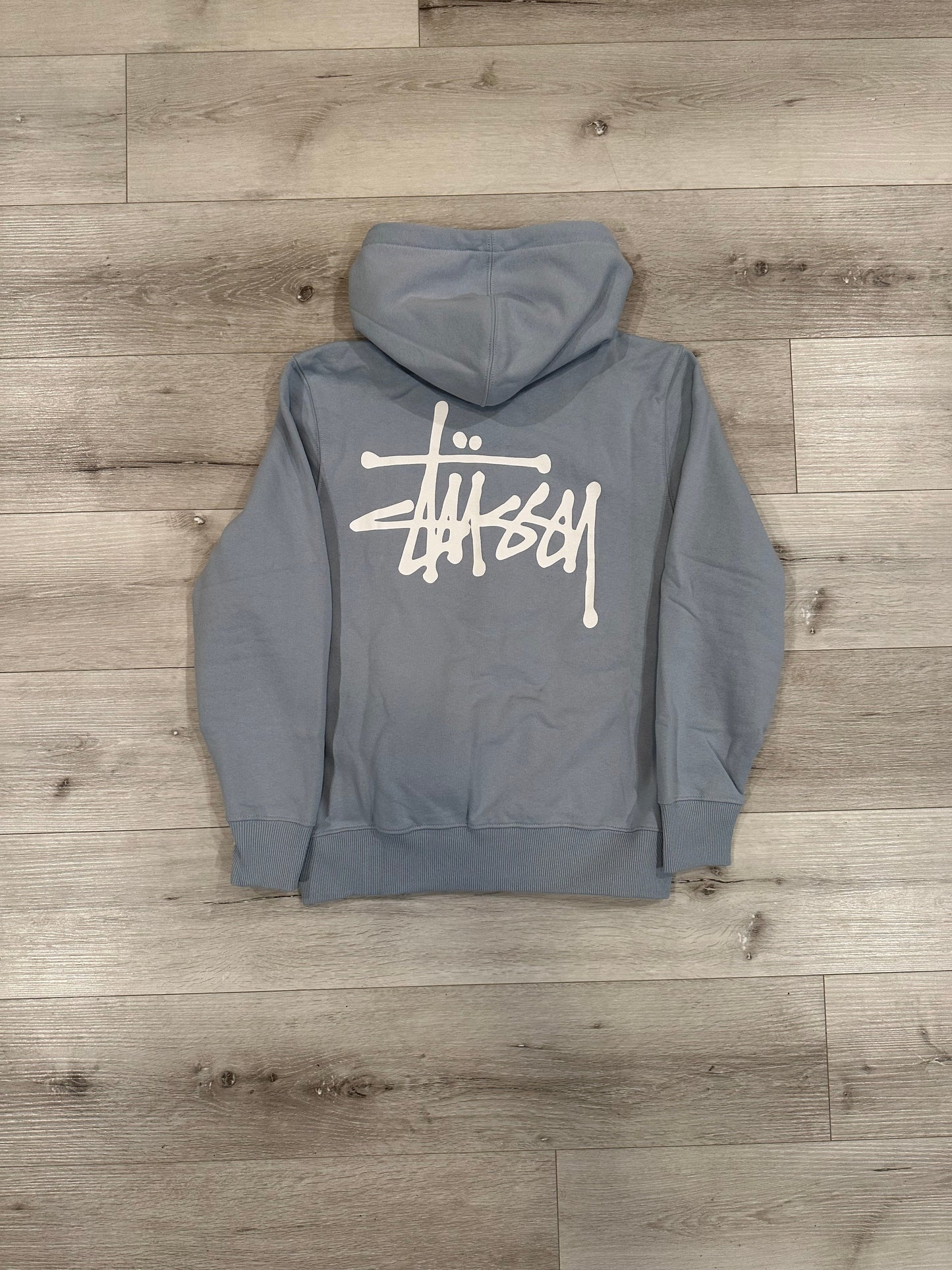 (XS) Stussy basic zip hoodie (steel)