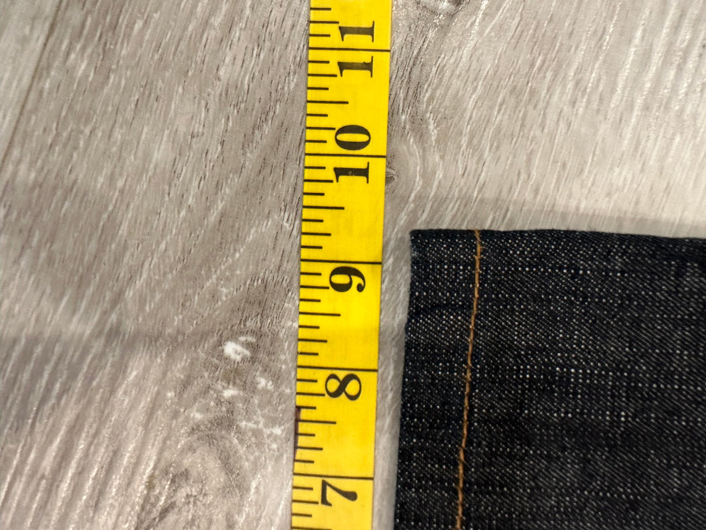 Raw denim jeans