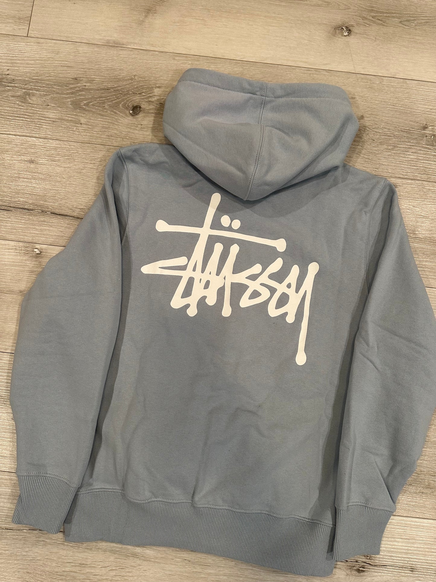 (XS) Stussy basic zip hoodie (steel)