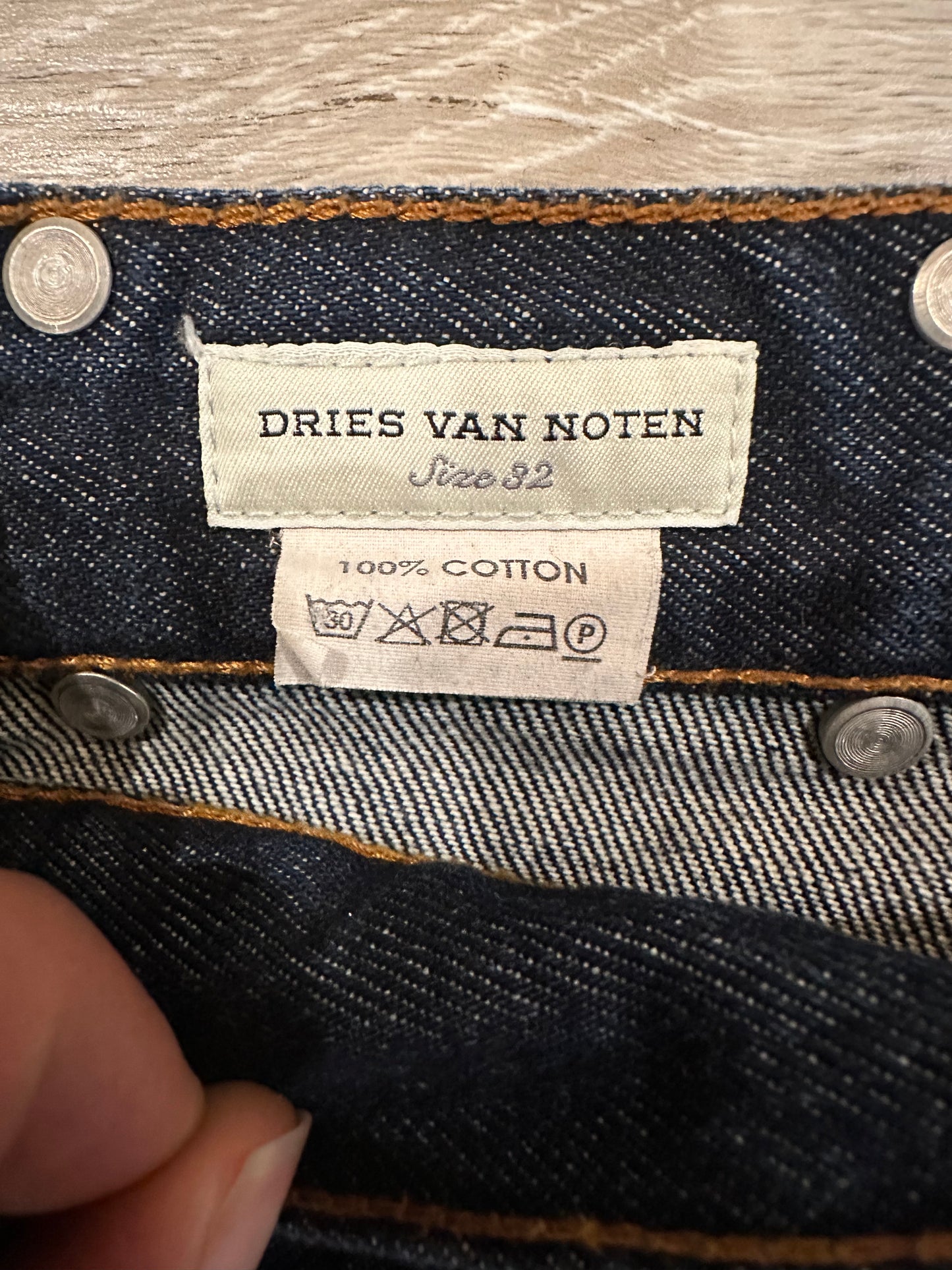 Dries van noten jeans raw denim