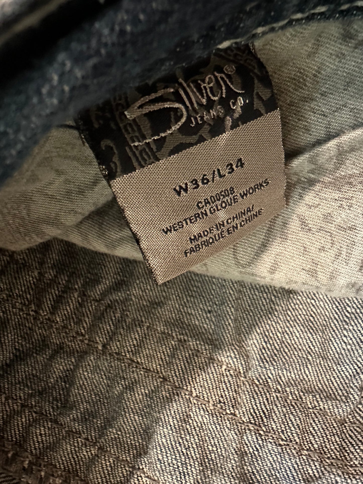 Y2k silver denim jeans