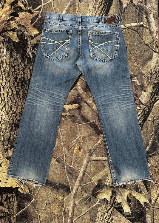 Y2k Silver Baggy flared denim jeans