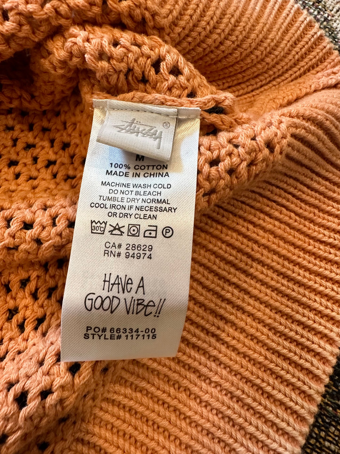 Stussy Pigment Dyed Loose Gauge Sweater 'peach'