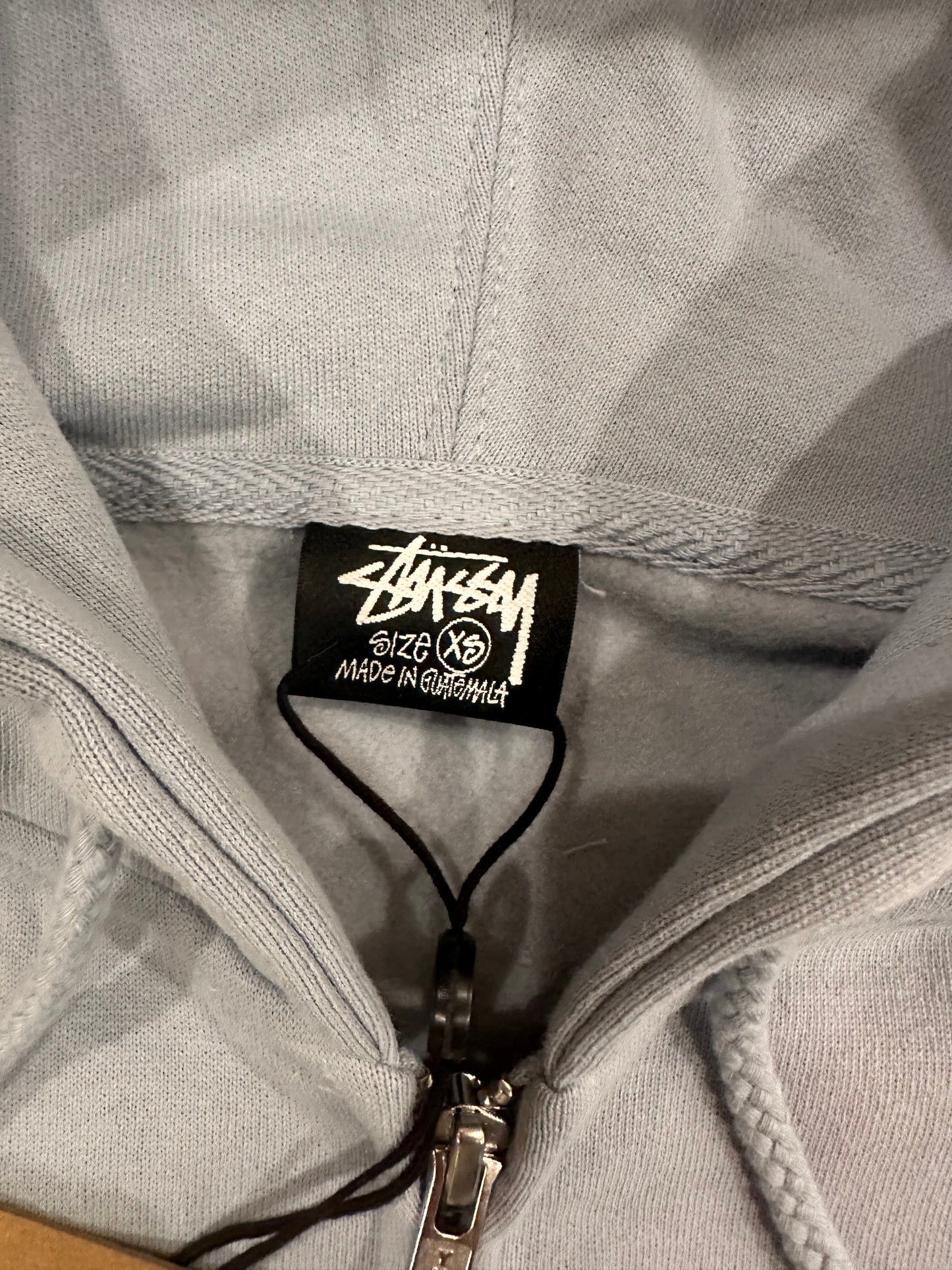 (XS) Stussy basic zip hoodie (steel)