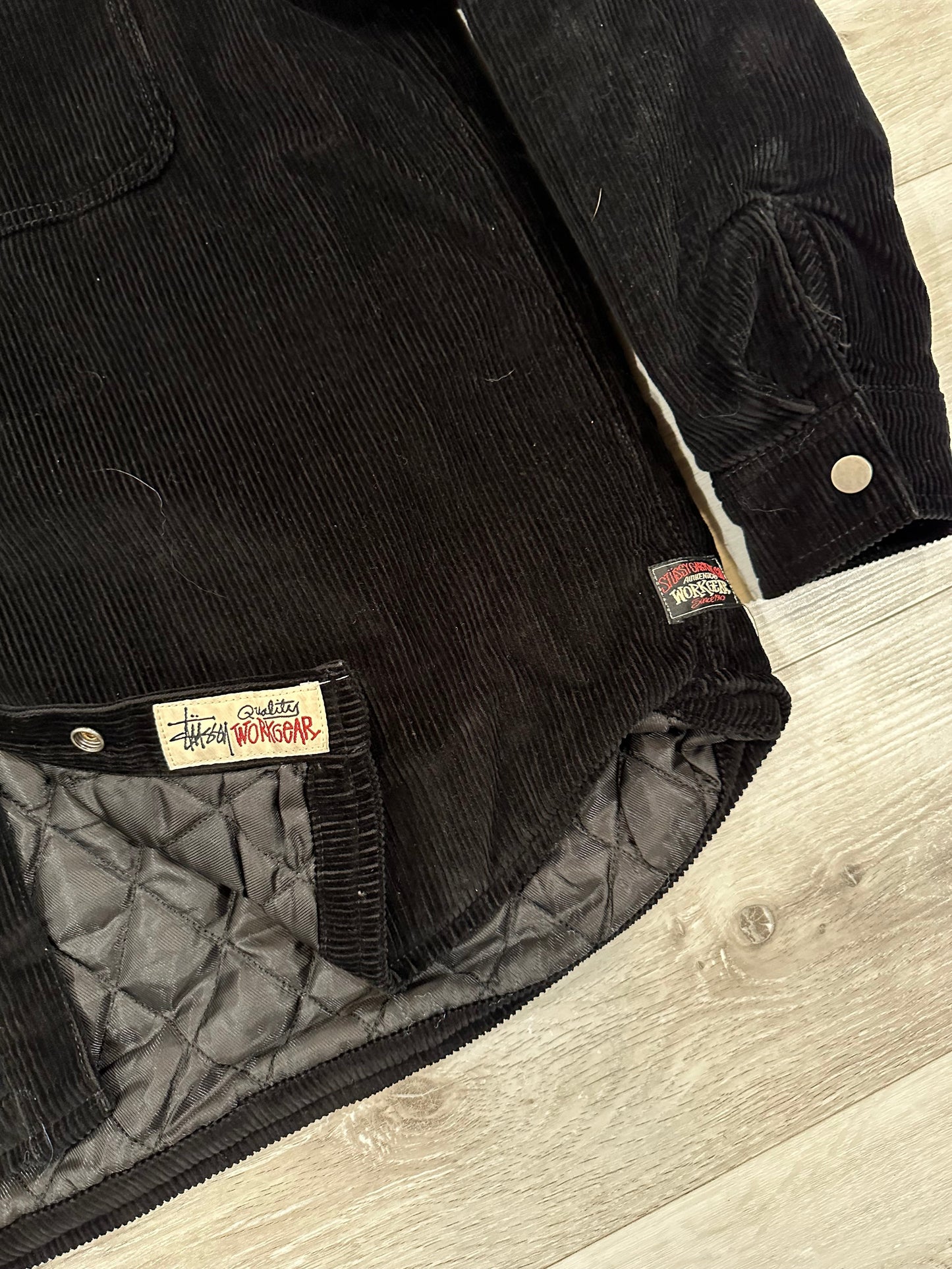 (L) Stussy Cord Quilted Overshirt