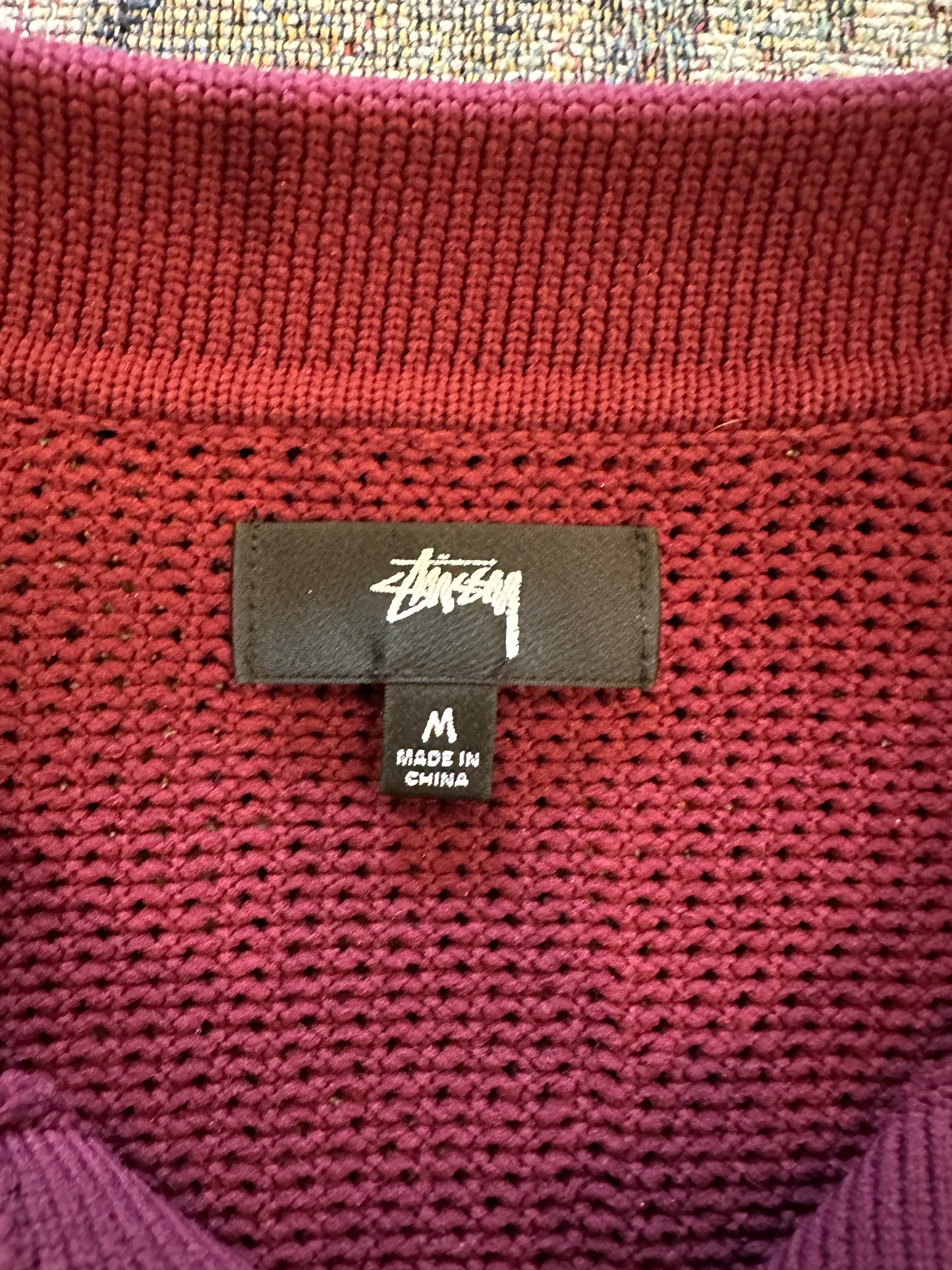 Stussy Cable Mesh Short-Sleeve Polo