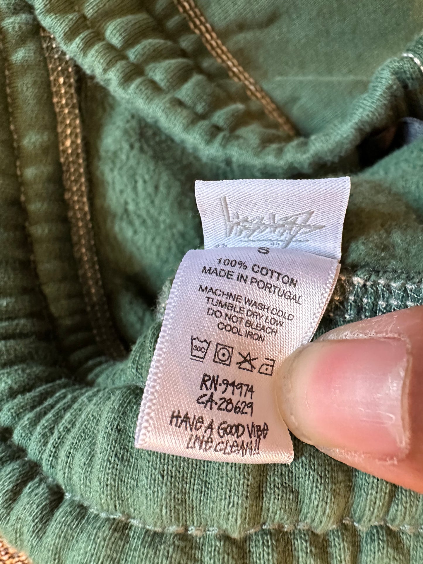 Stussy contrast stitch label pants