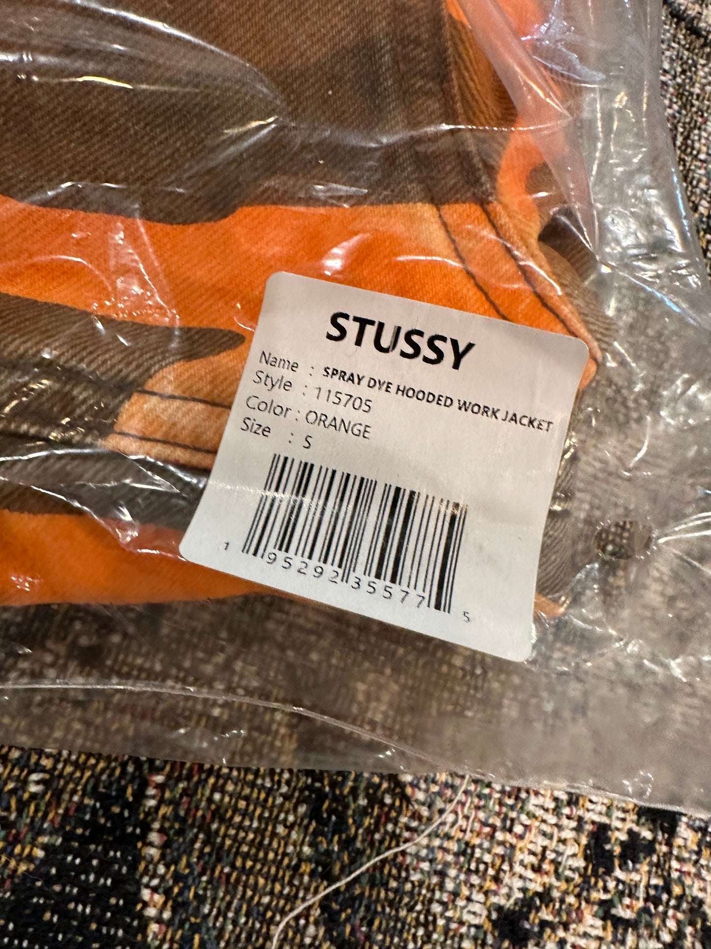 (S) Stussy spray dye hooded work jacket