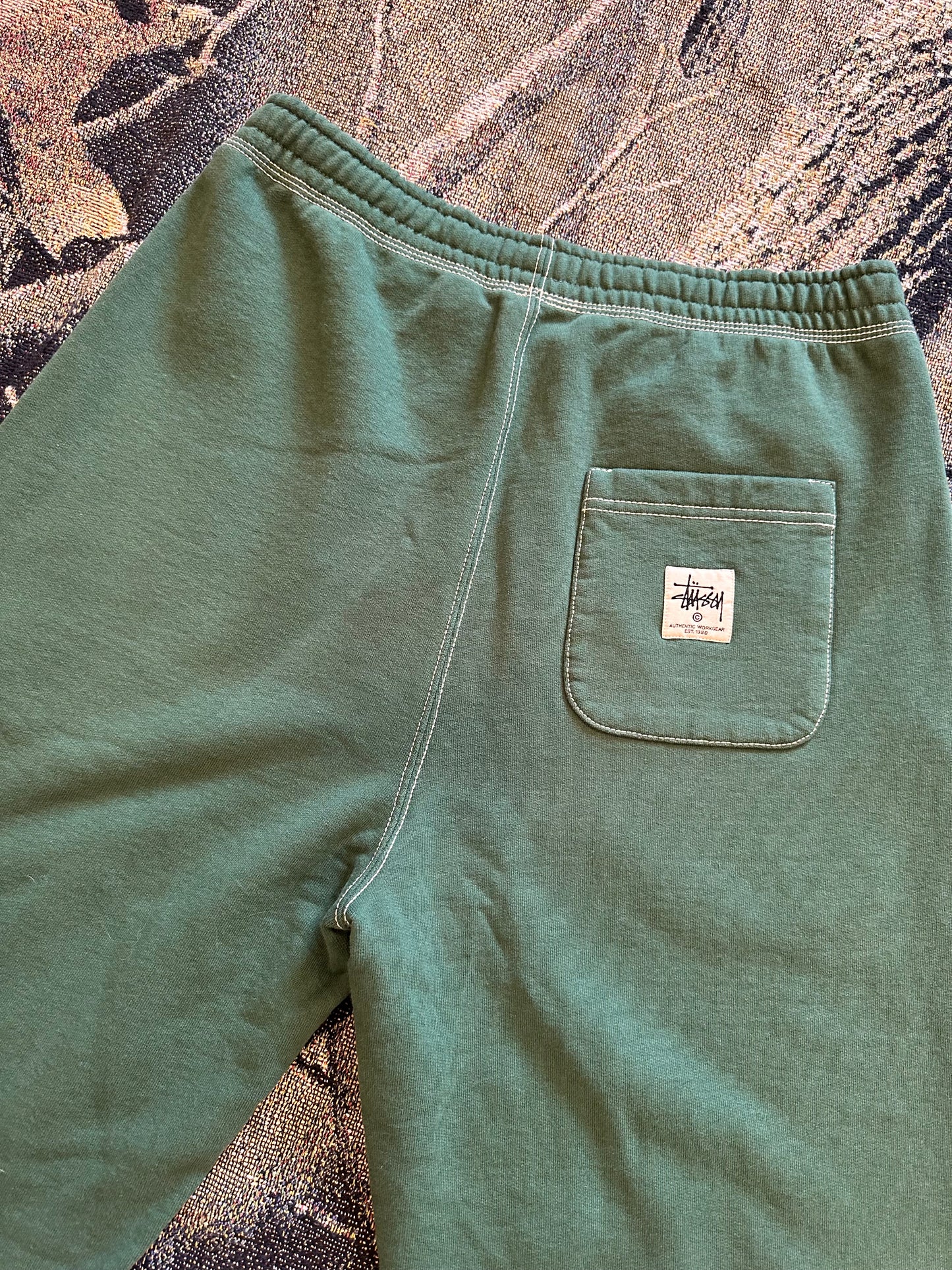 Stussy contrast stitch label pants