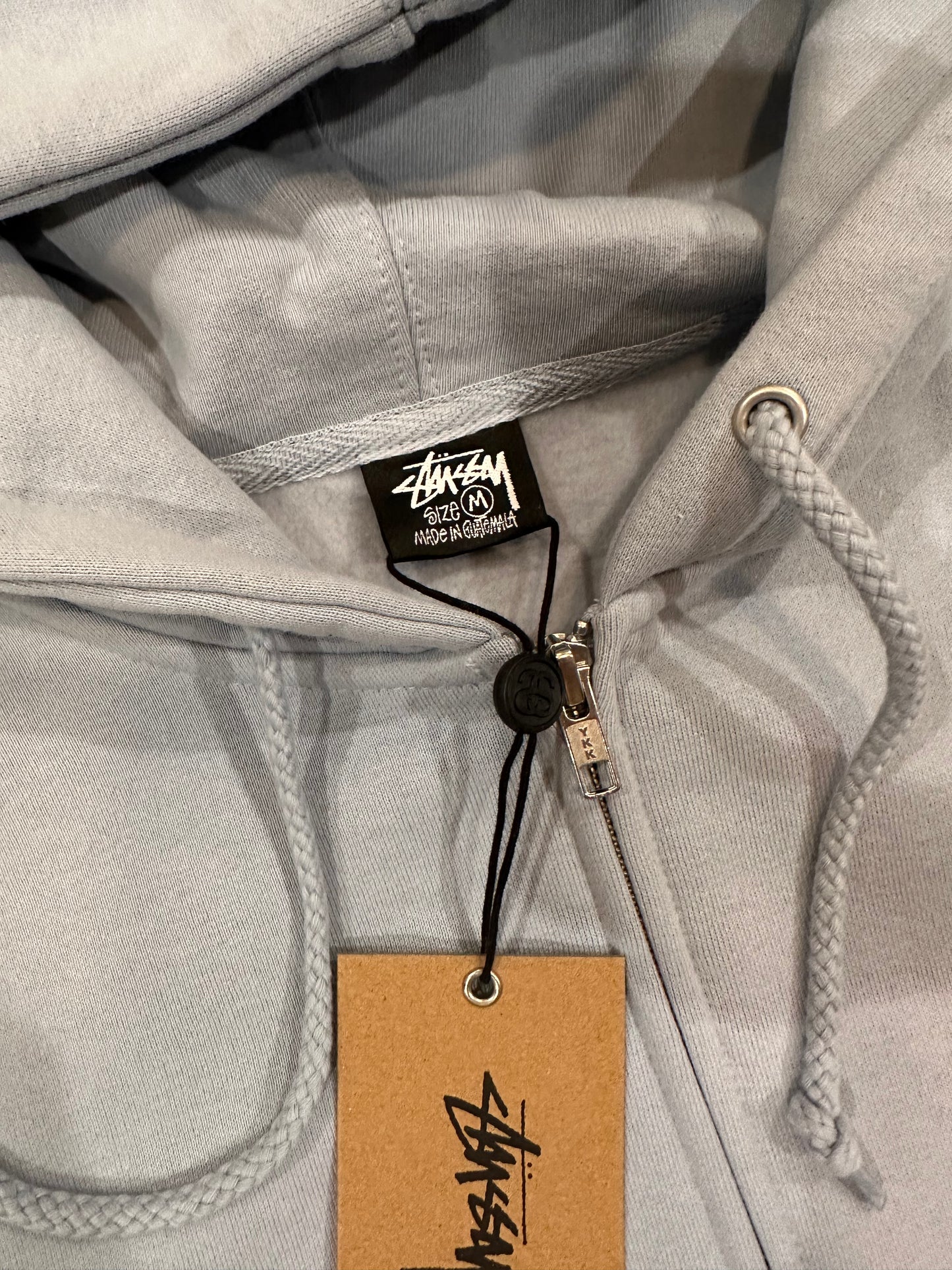 Stussy basic zip hoodie (steel)