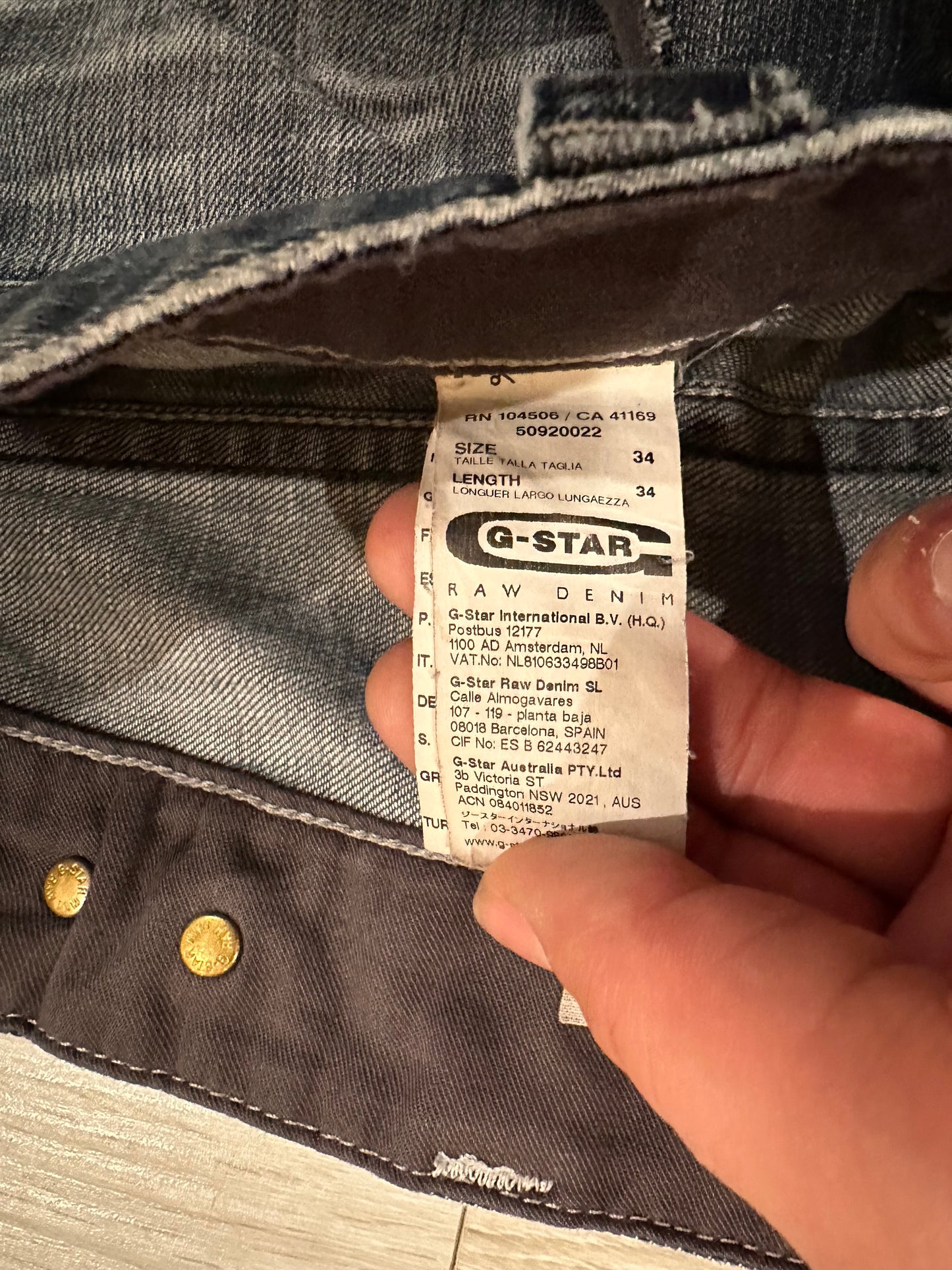 G star denim jeans 34x31.5