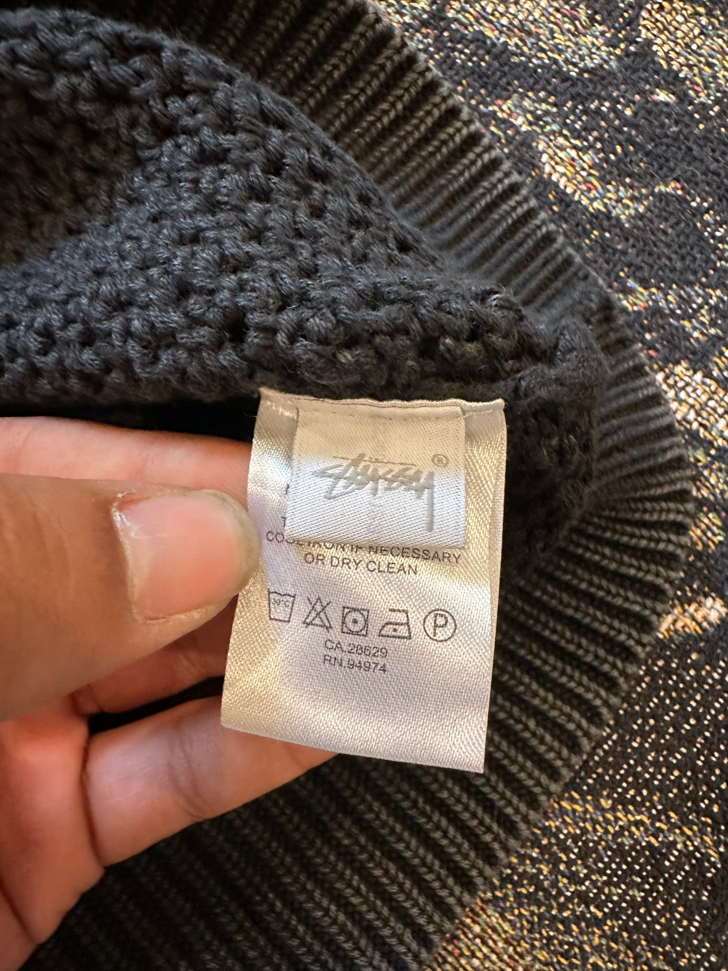 Stussy Pigment Dyed Loose Gauge
Sweater 'black'