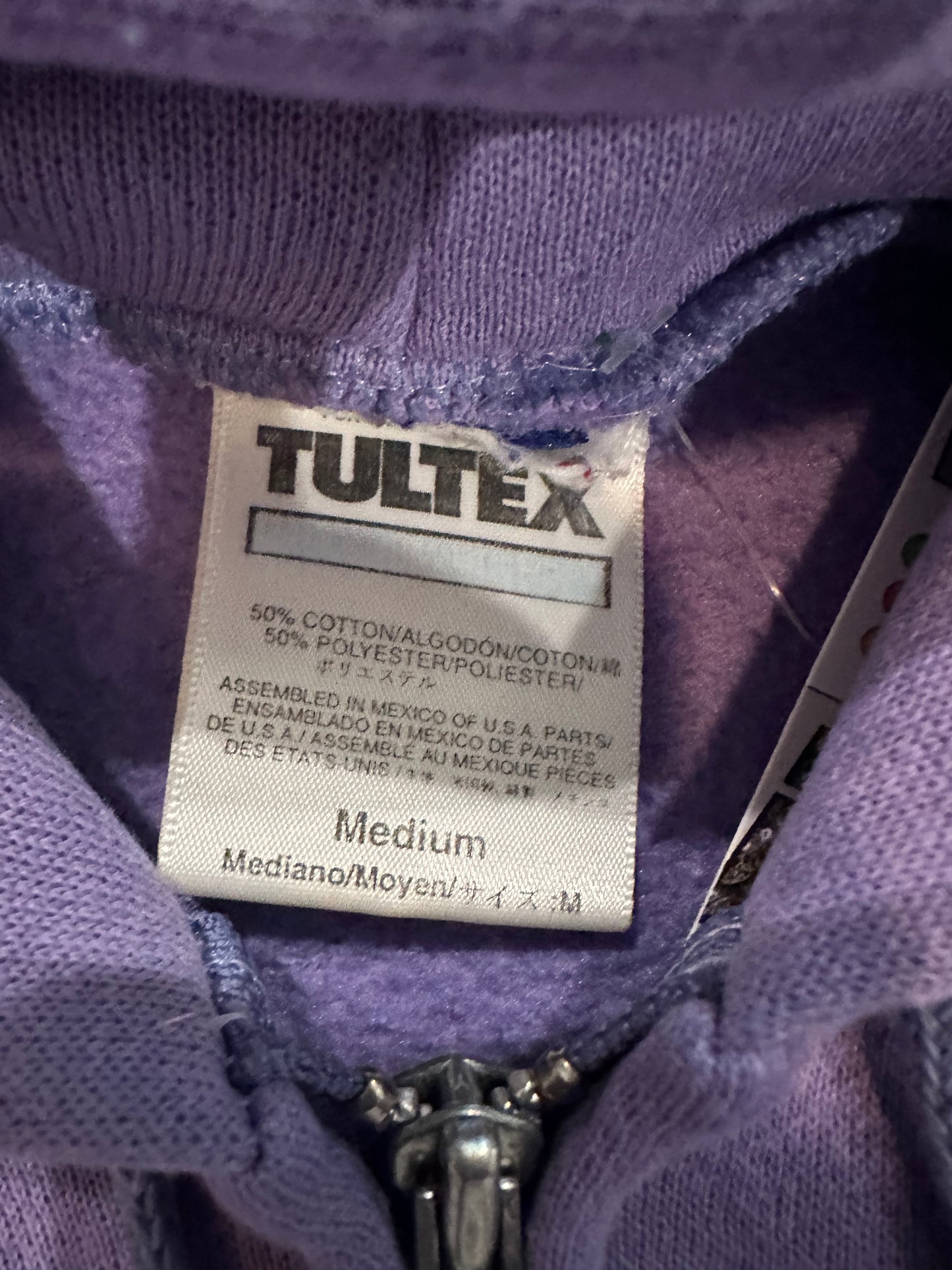 Vintage lavender tultex zip up hoodie 1990s