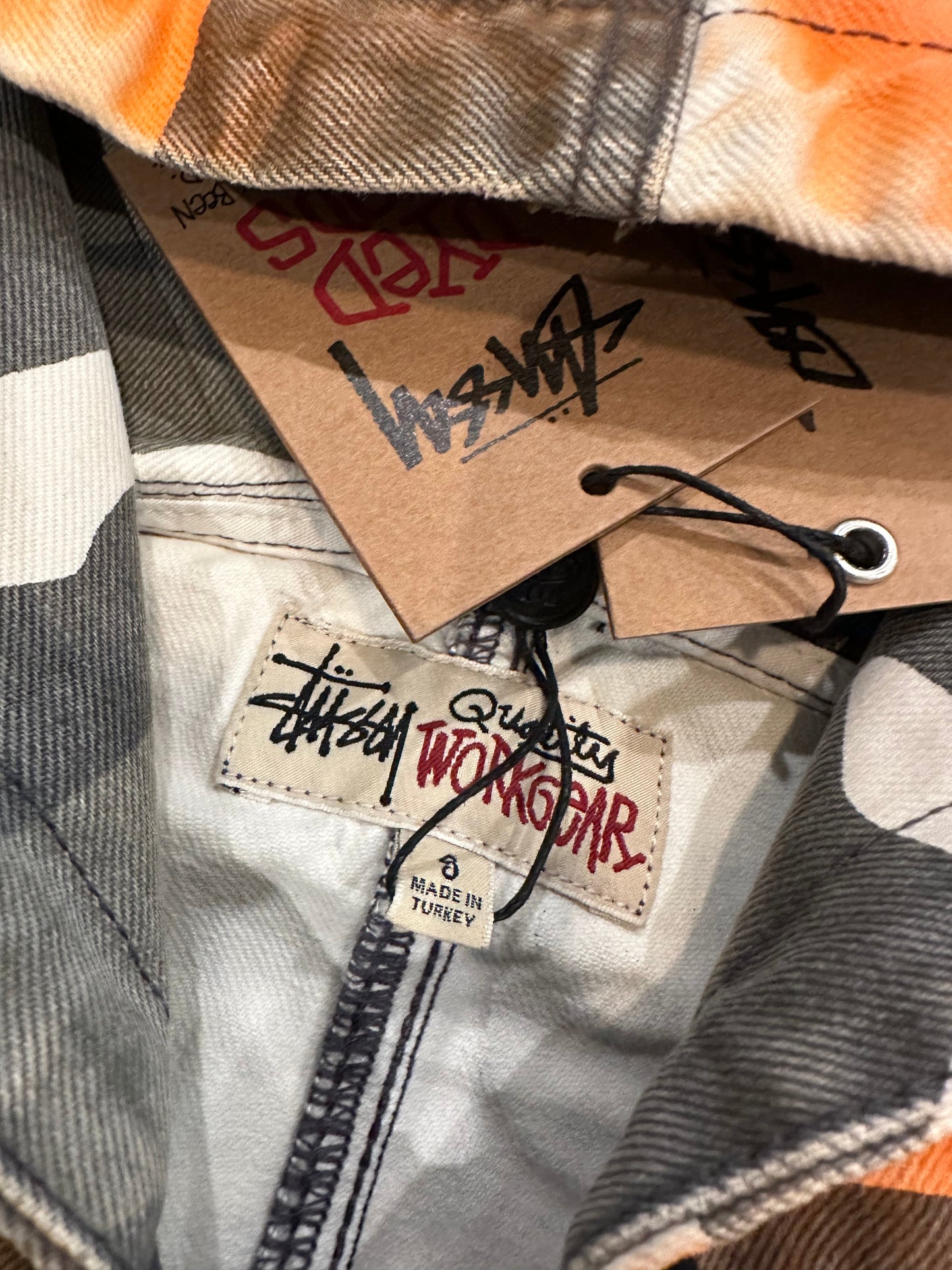 (S) Stussy spray dye hooded work jacket