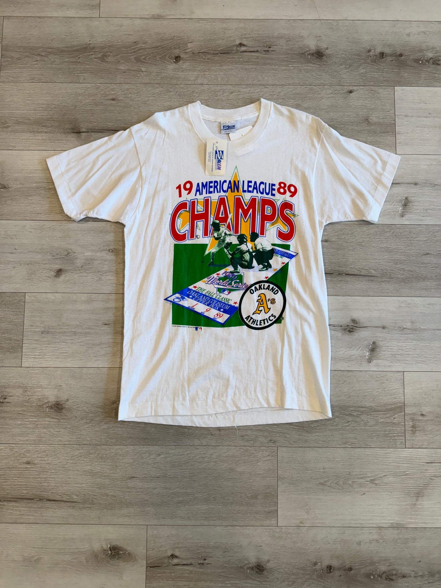 1989 Oakland As baseball tee deadstock with tags