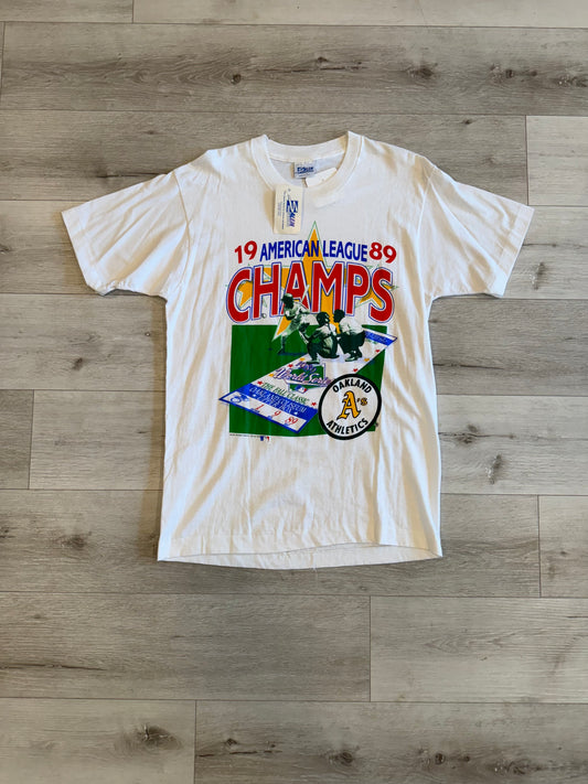 1989 Oakland As baseball tee deadstock with tags