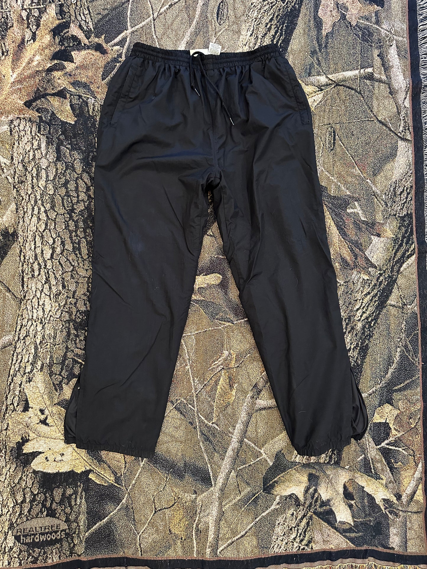 Baggy black nylon pants