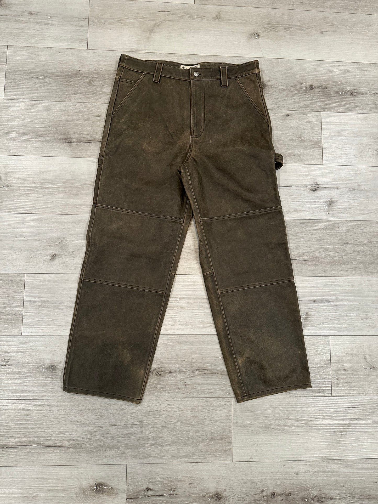 Stussy leather workwear pants