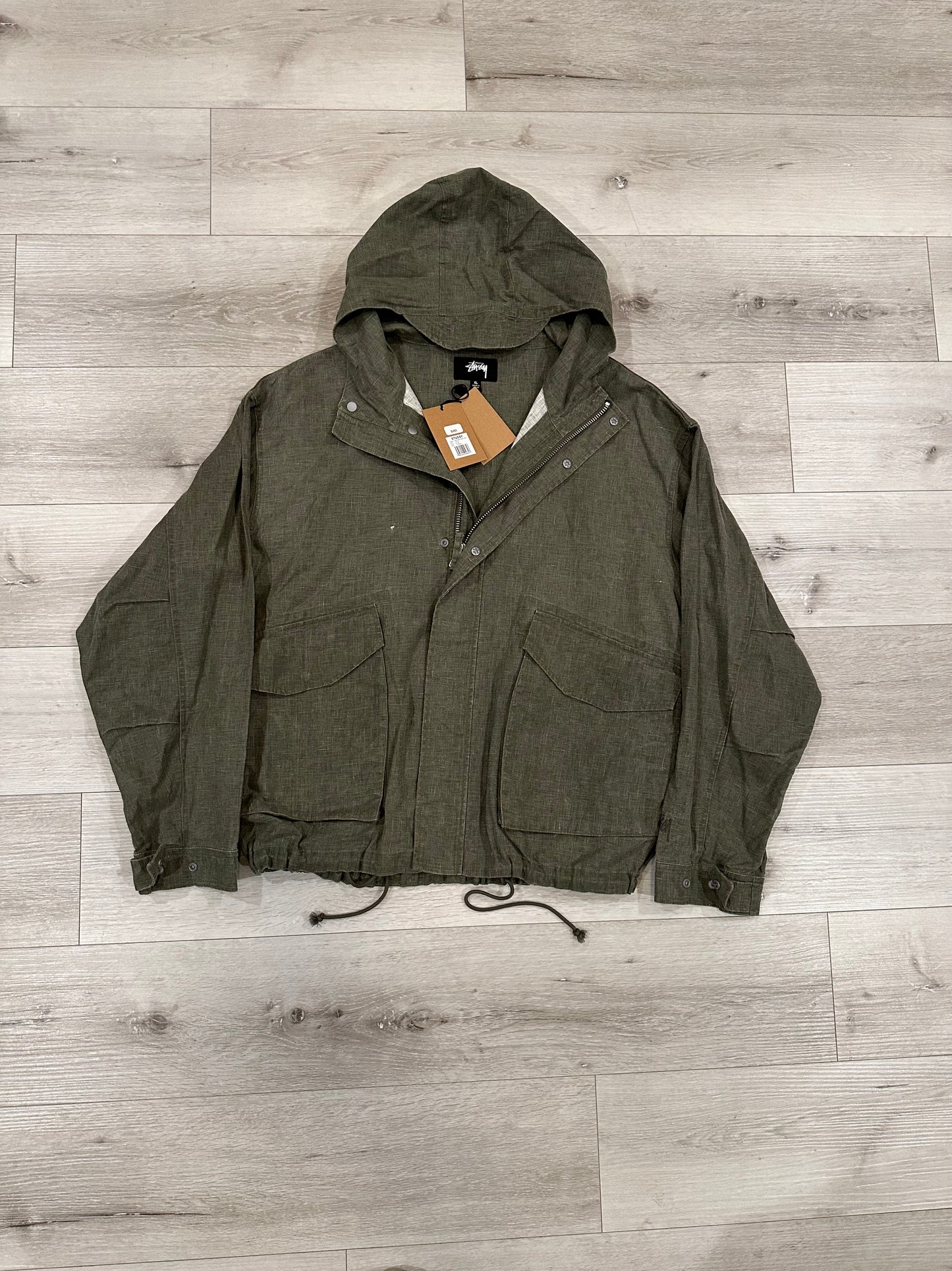 Stussy SHORT PARKA WAXED LINEN