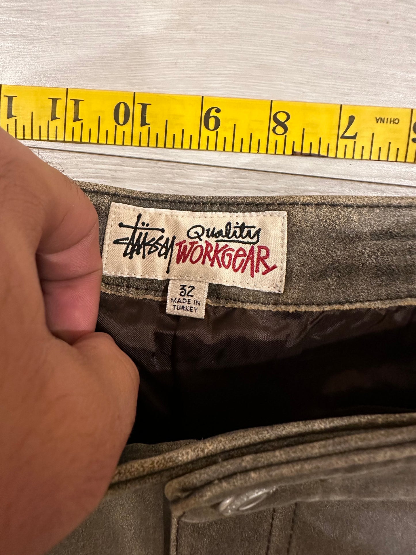 Stussy leather workwear pants