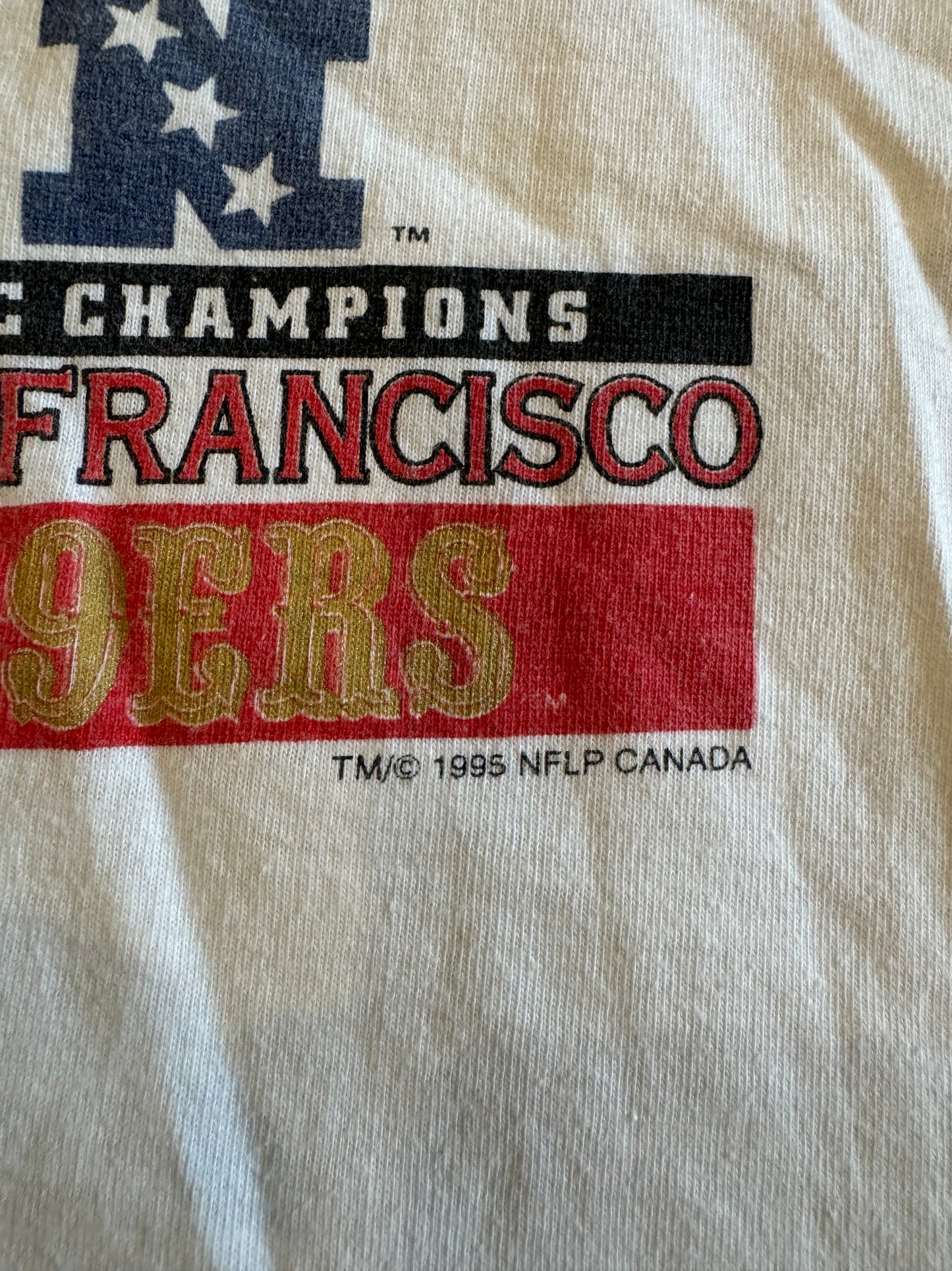 1995 Super Bowl San Diego chargers vs San Francisco 49ers tee