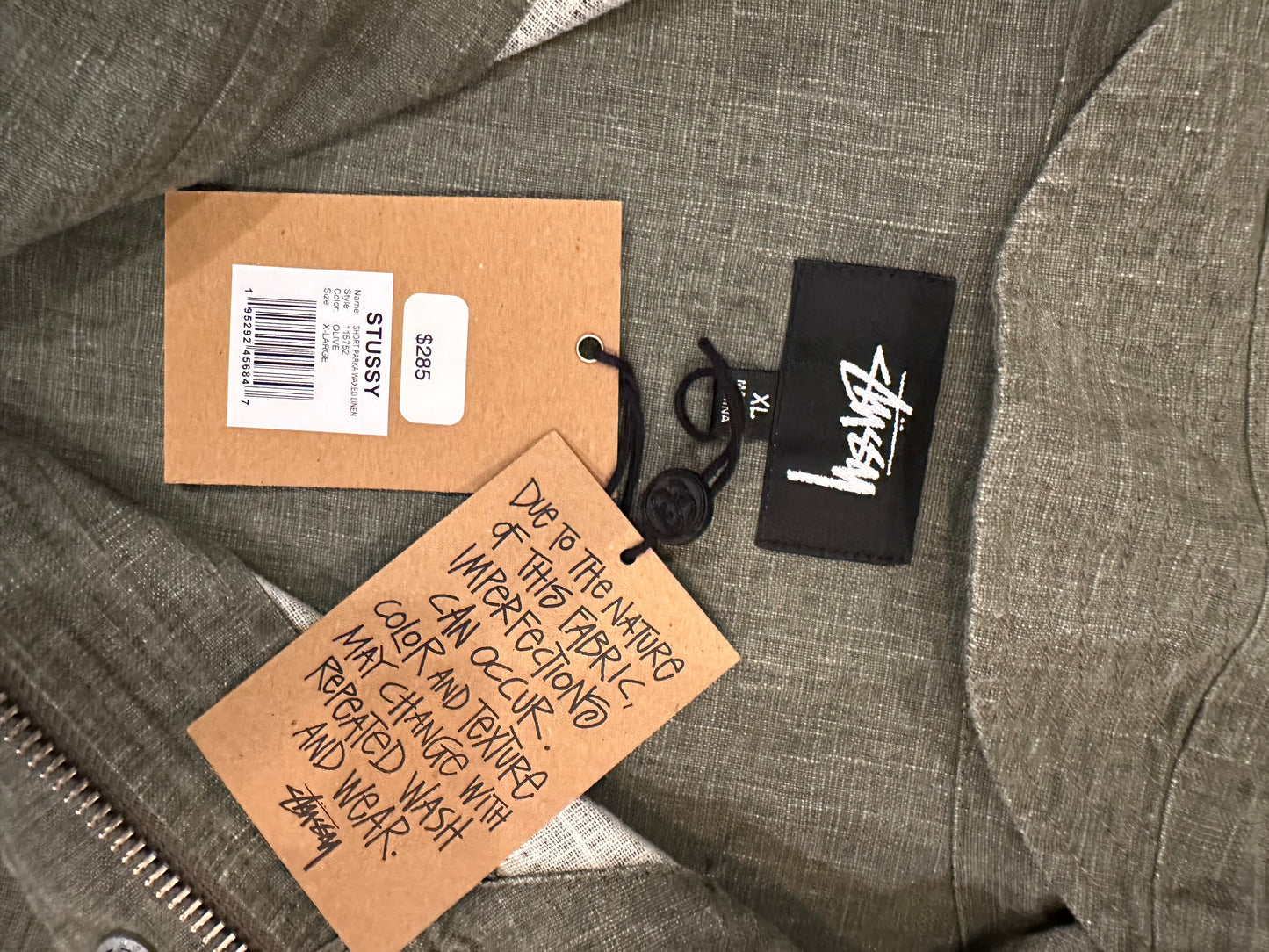 Stussy SHORT PARKA WAXED LINEN