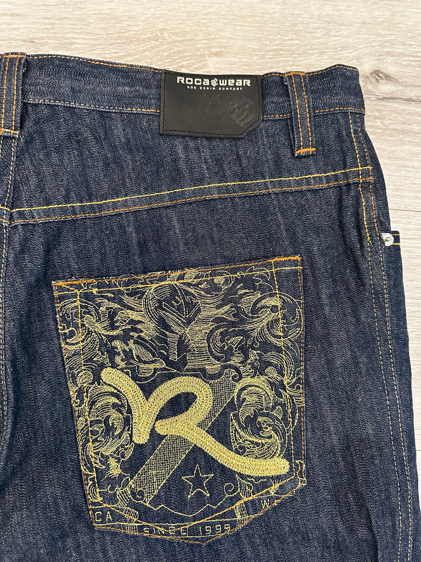 Y2k roca wear jeans raw denim
