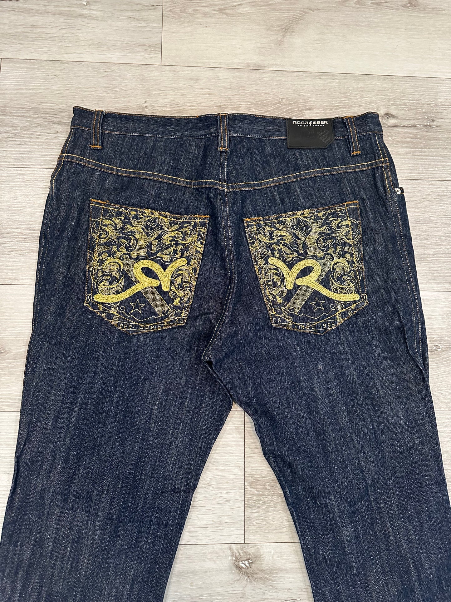 Y2k roca wear jeans raw denim