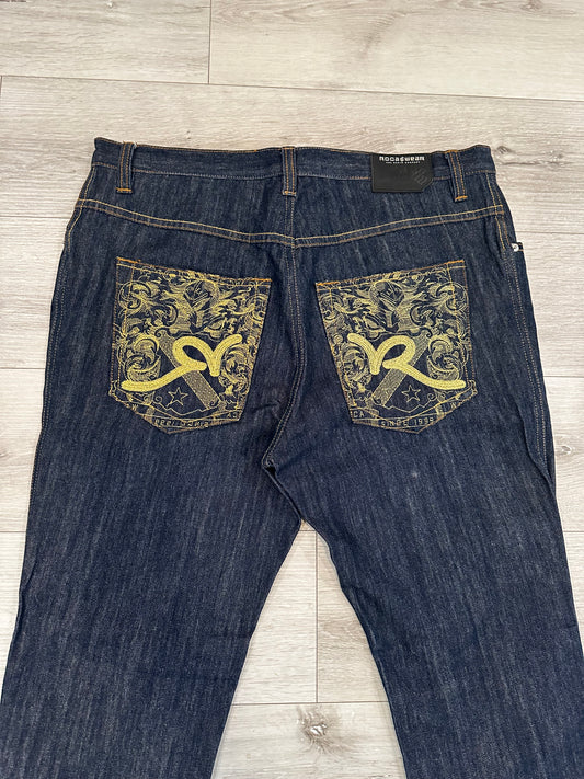 Y2k roca wear jeans raw denim
