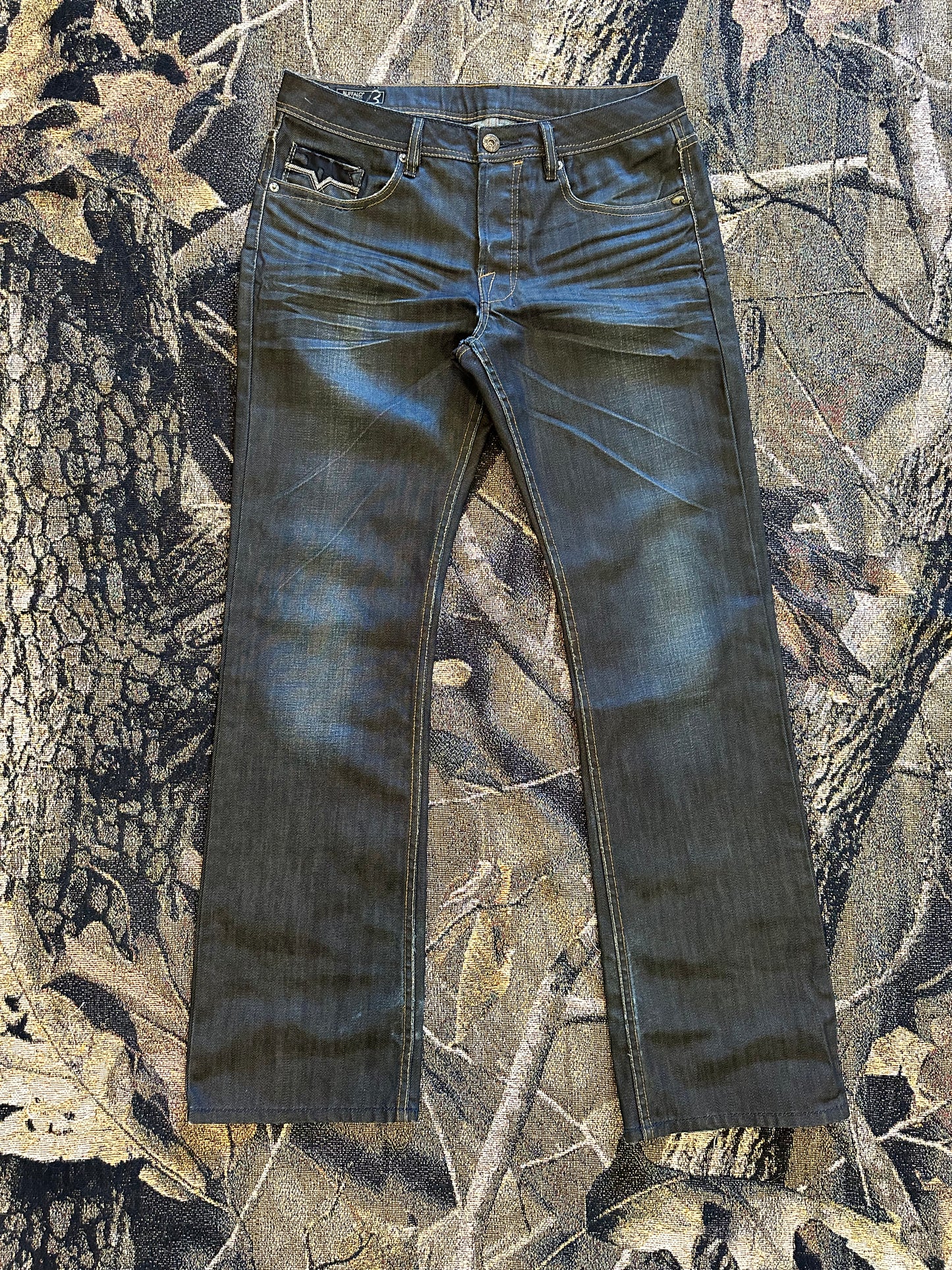 Y2k waxed Buffalo denim jeans