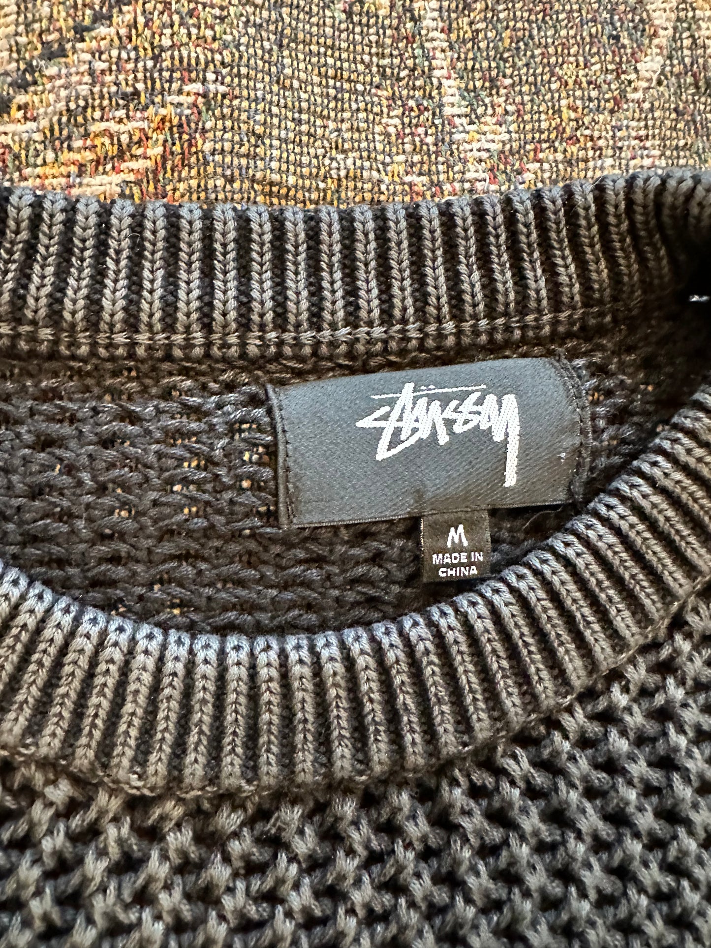 Stussy Pigment Dyed Loose Gauge
Sweater 'black'