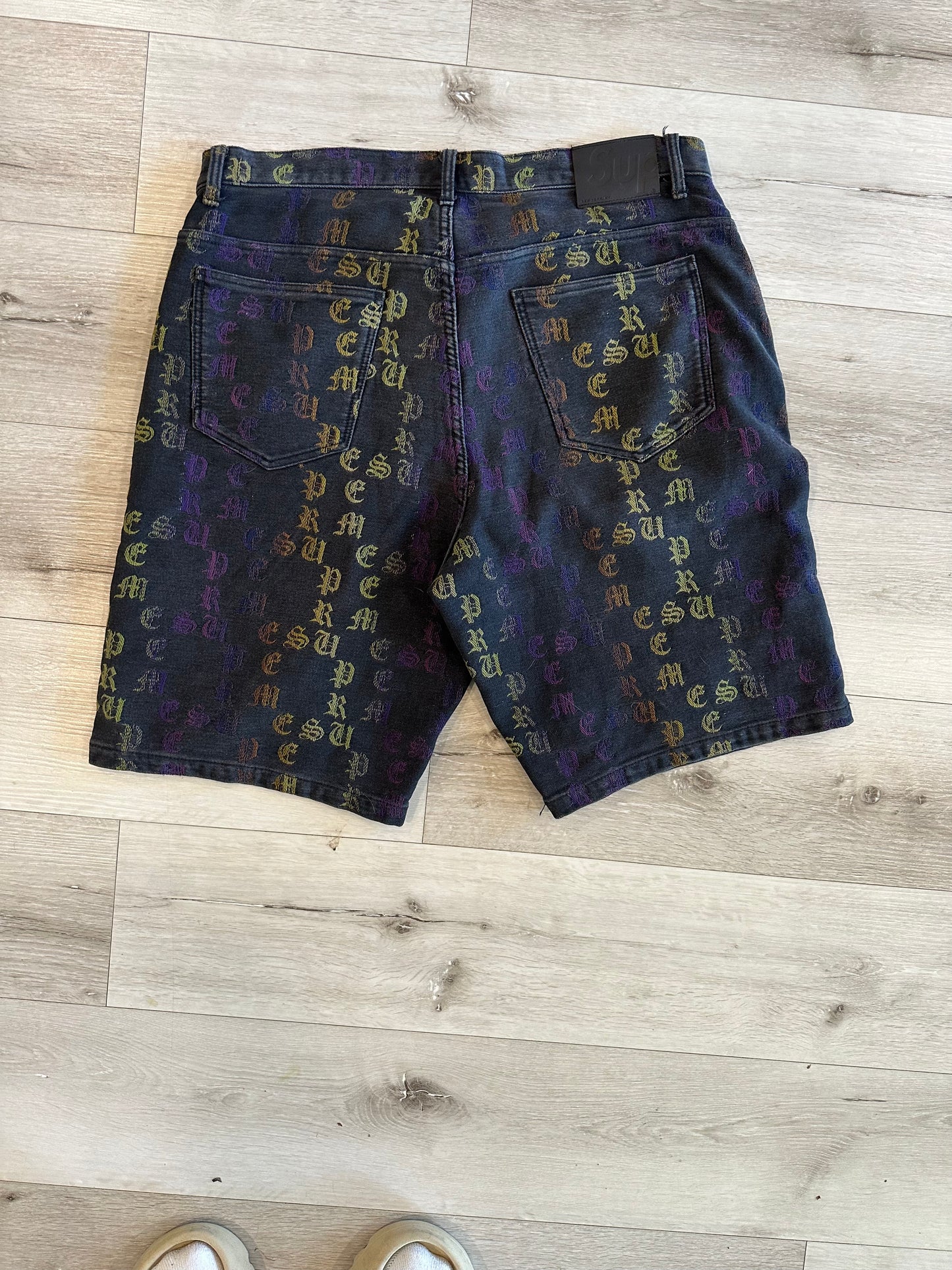 Rare Supreme Baggy Gradient Jacquard Denim Shorts Jorts