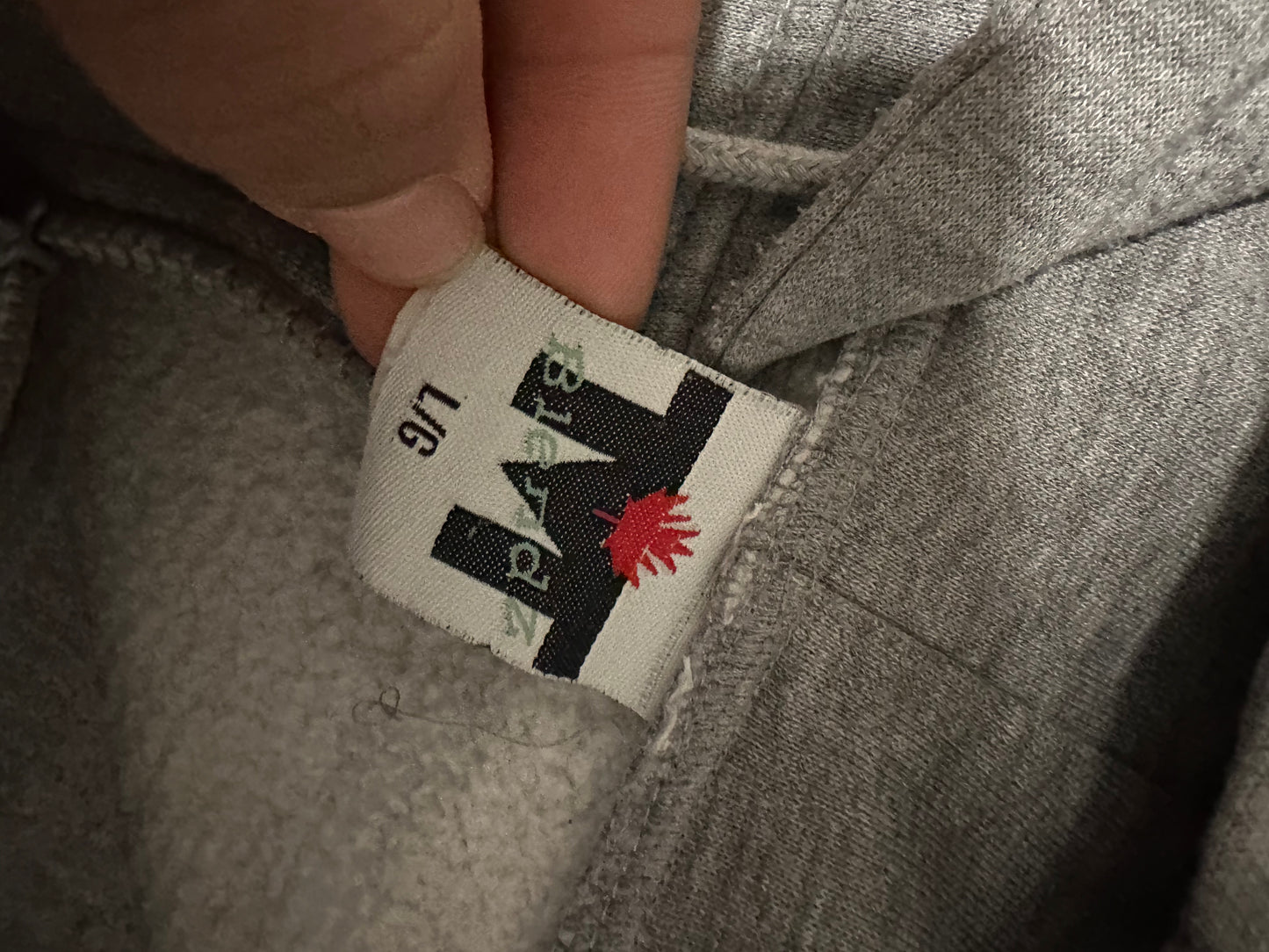 Grey zip up hoodie