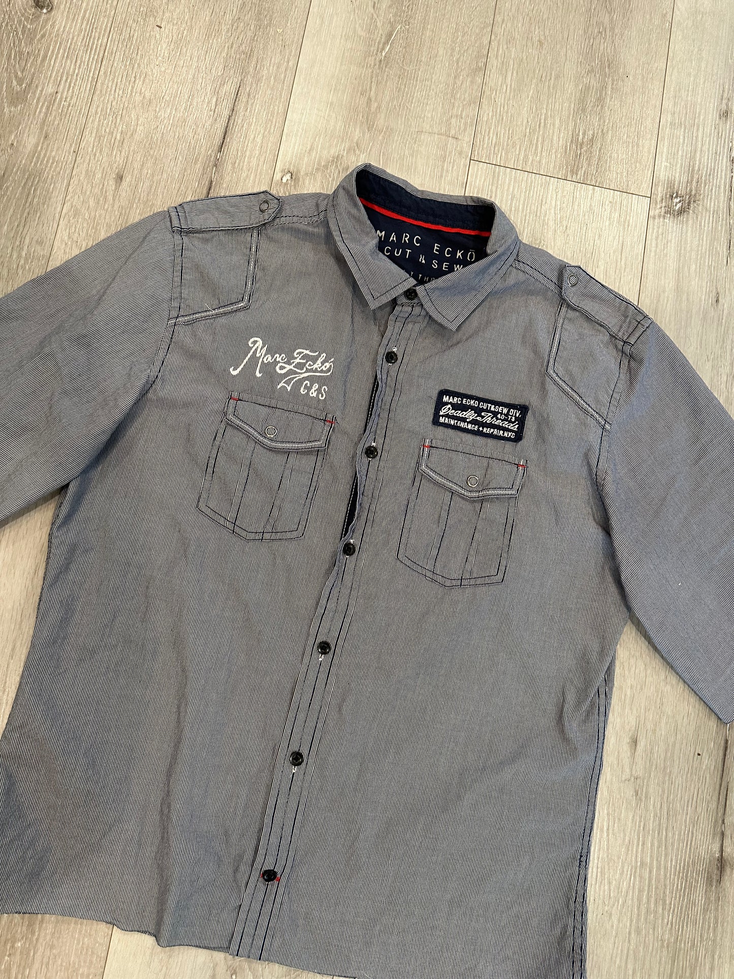 Ecko mechanic button up shirt Y2k
