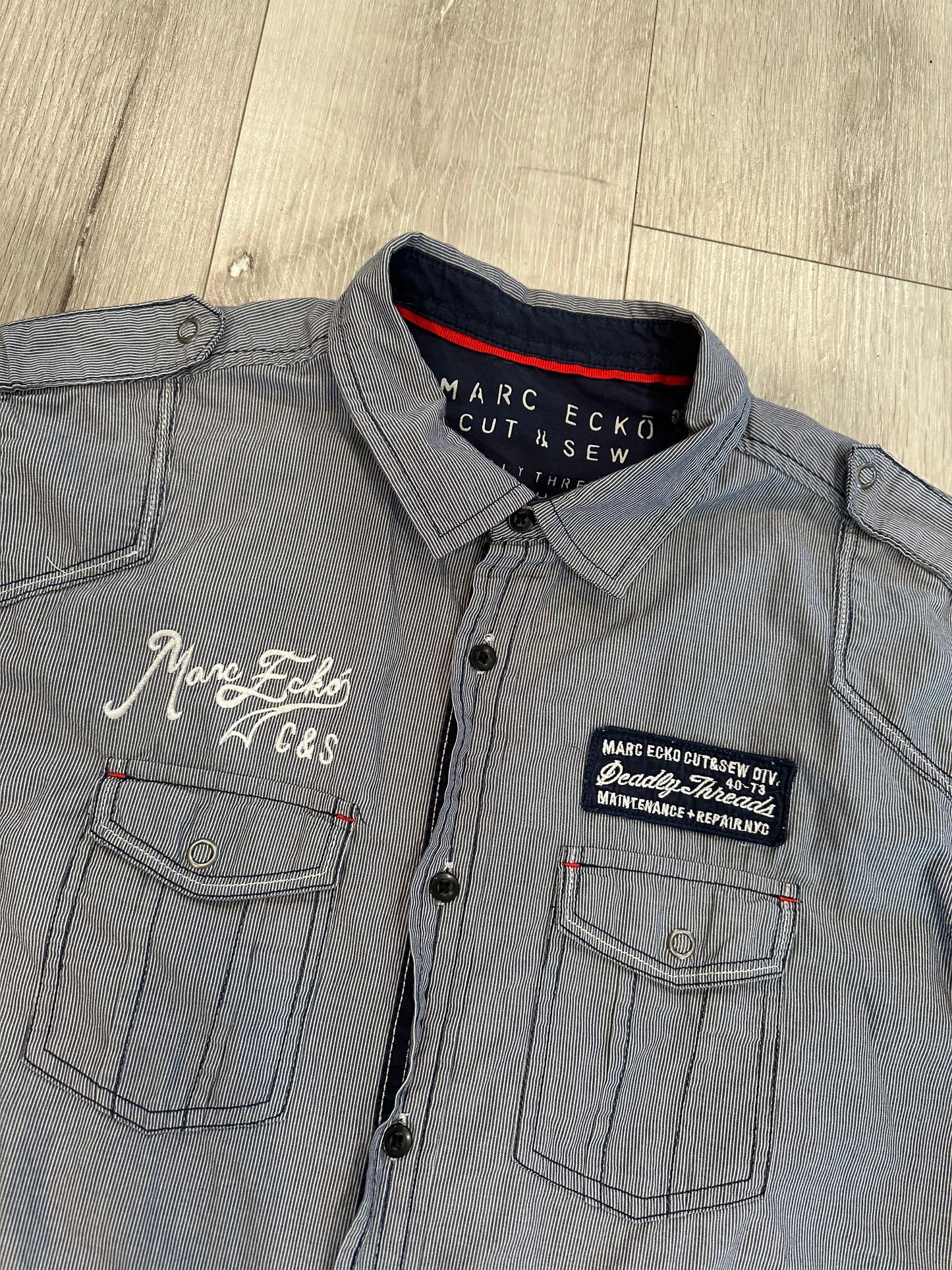 Ecko mechanic button up shirt Y2k