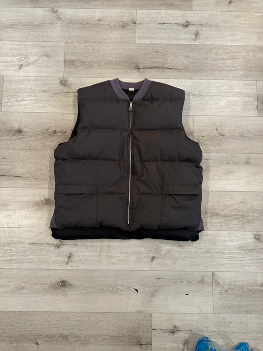 vintage reversible puffer vest (black/grey)