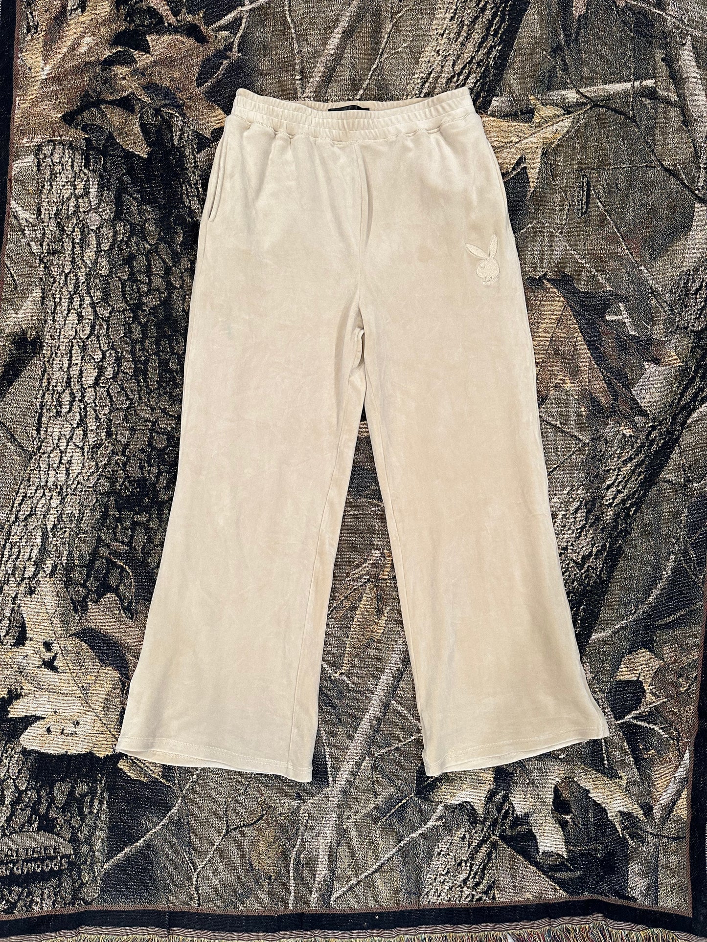 Baggy playboy velour sweatpants