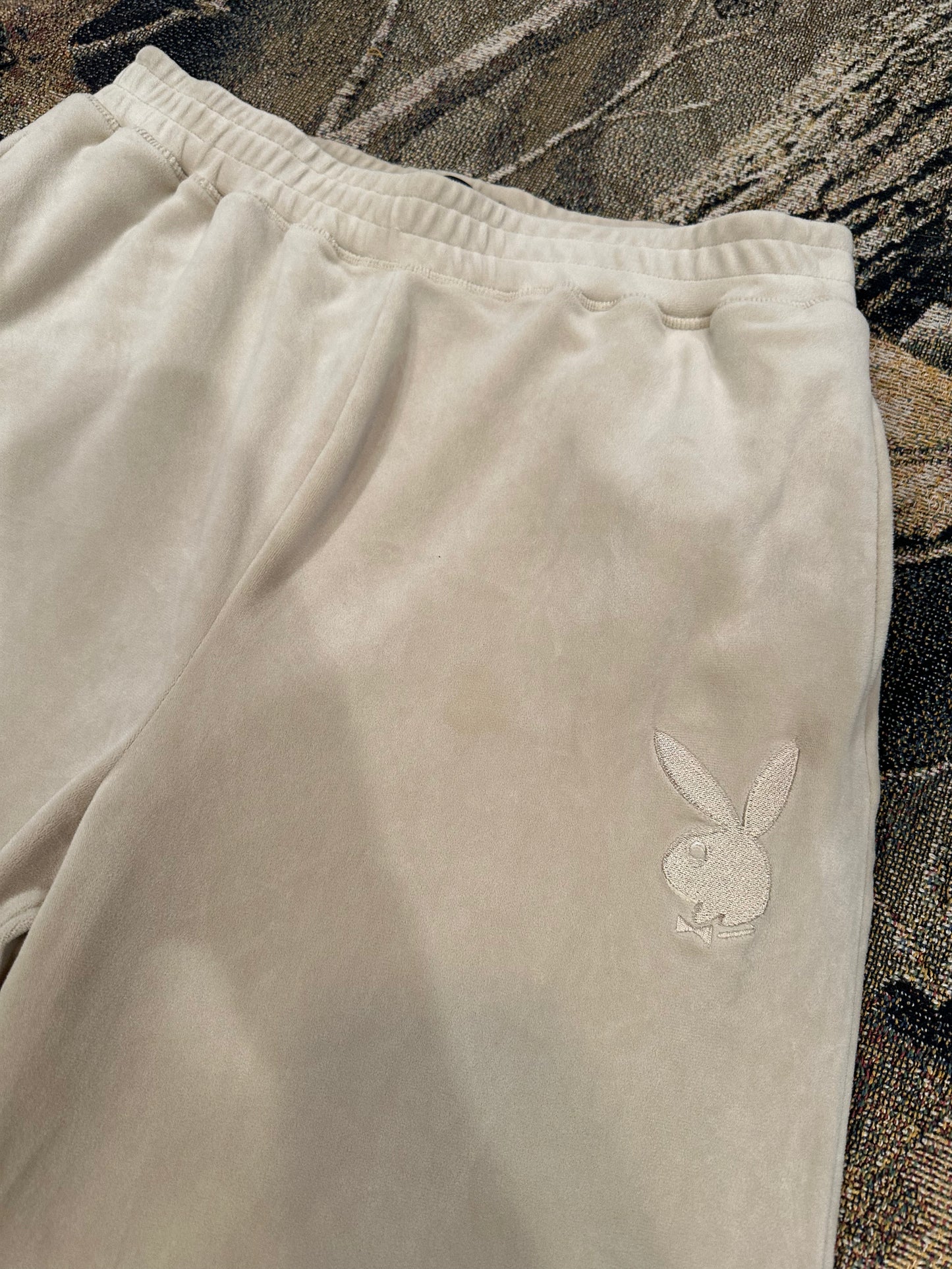 Baggy playboy velour sweatpants